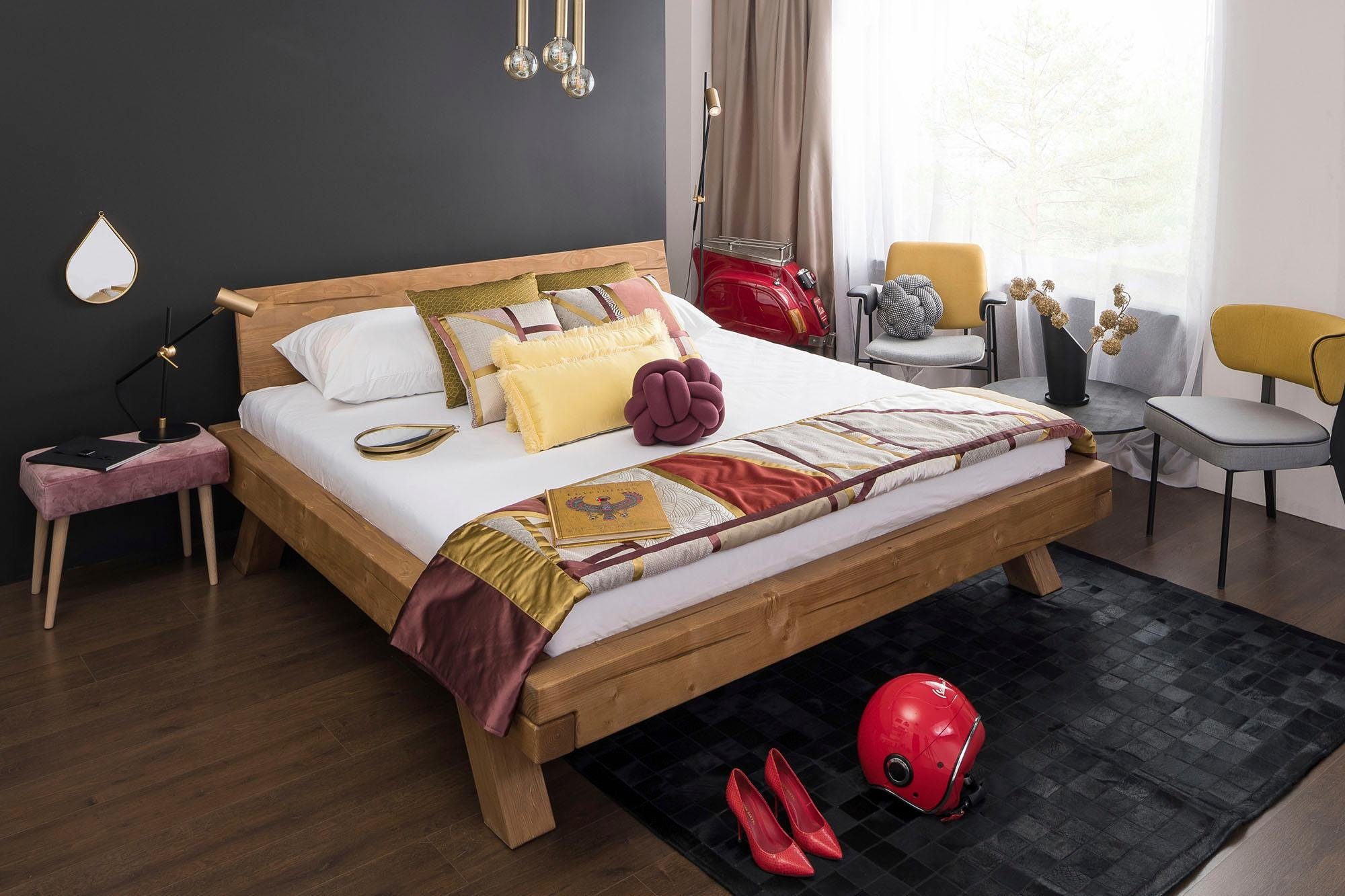 SalesFever Massief houten ledikant Eik Balkenbed in rustieke landelijke look
