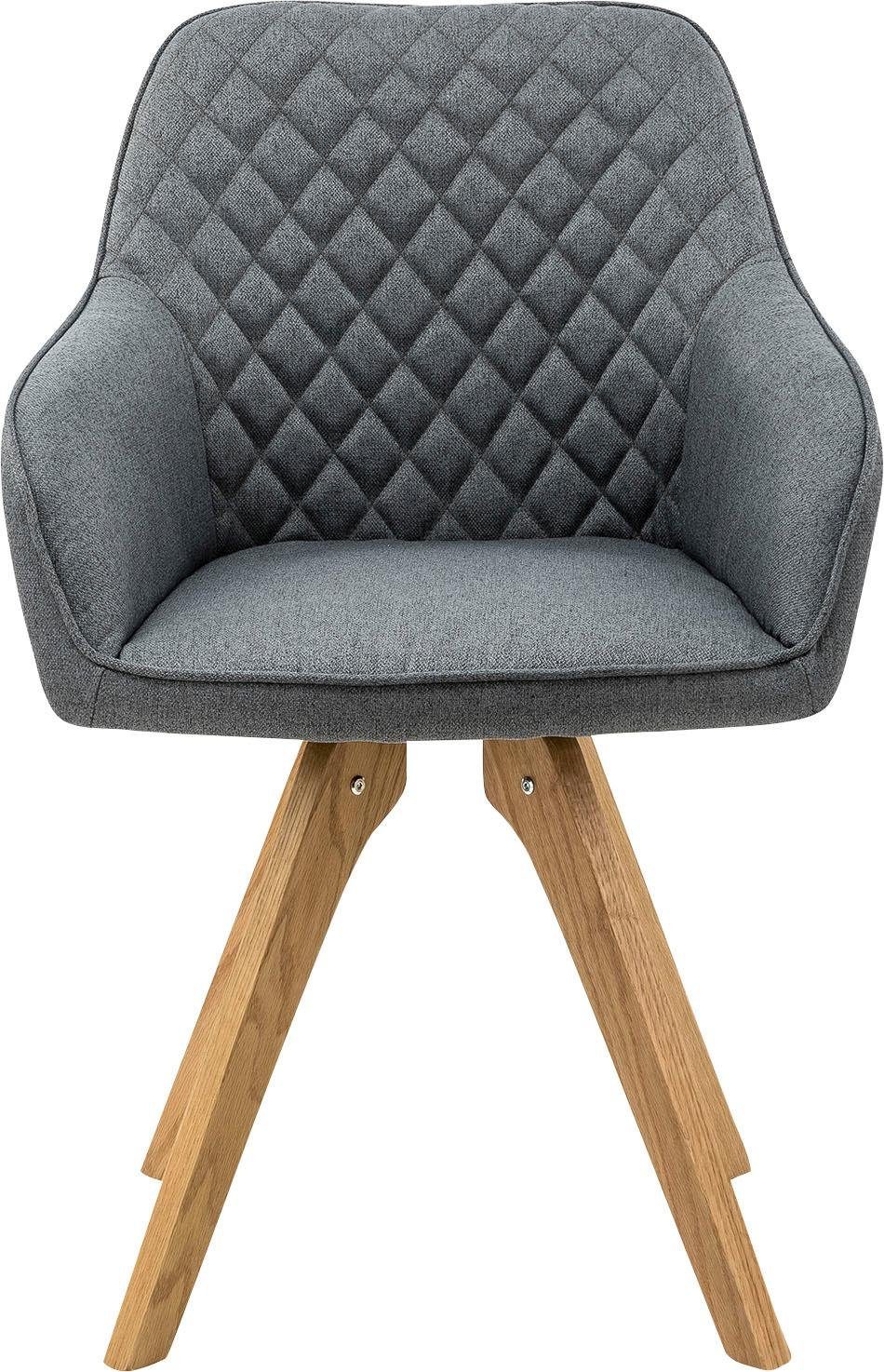 SalesFever Eetkamerstoel met diamantvormig stiksel op de rugleuning (set, 2 stuks)