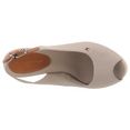 tommy hilfiger sandaaltjes iconic elba sling back wedge met jutebeleg beige
