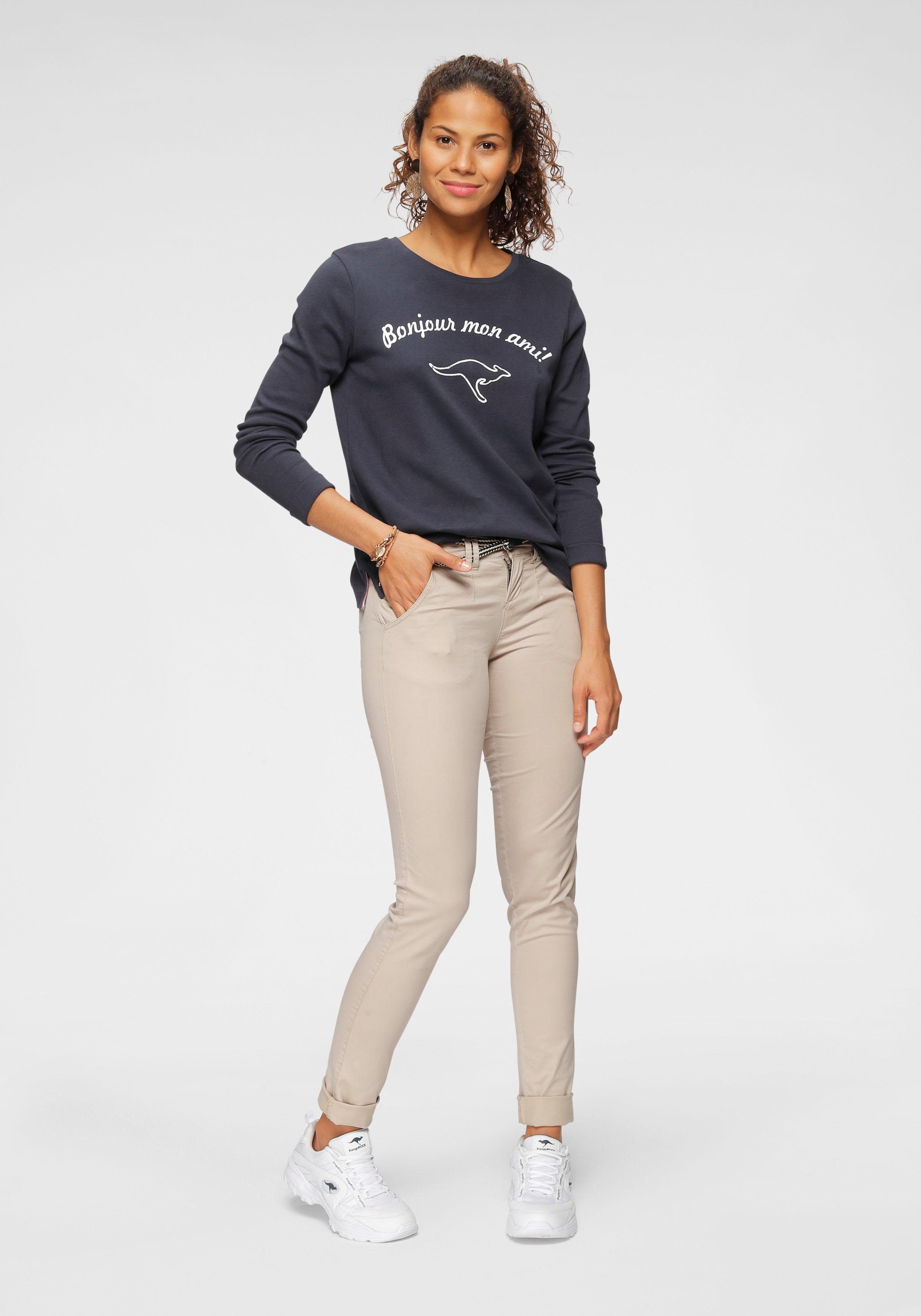 KangaROOS Chino in smal model, met koord te strikken (set, 2-delig, Met riem)