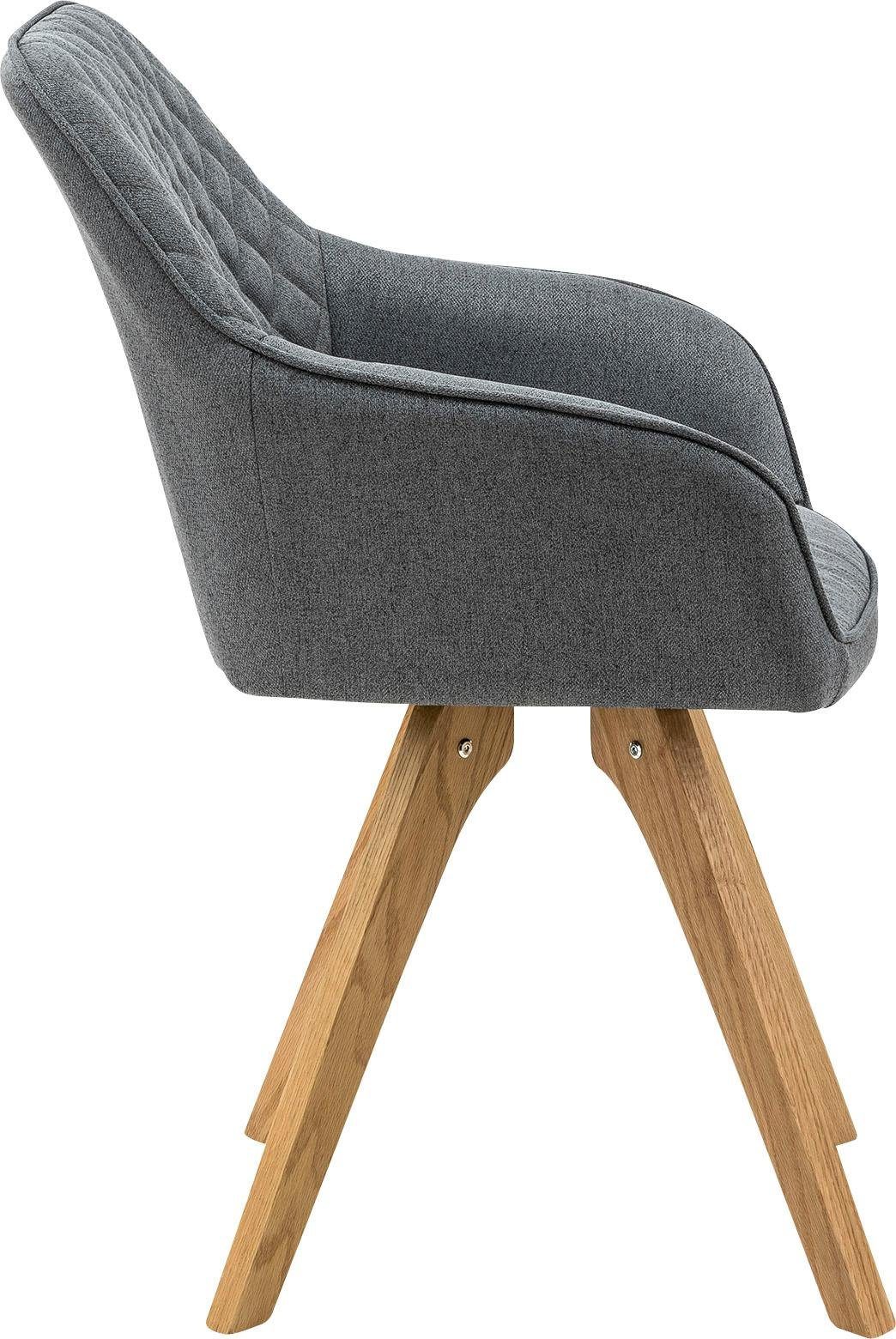 SalesFever Eetkamerstoel met diamantvormig stiksel op de rugleuning (set, 2 stuks)