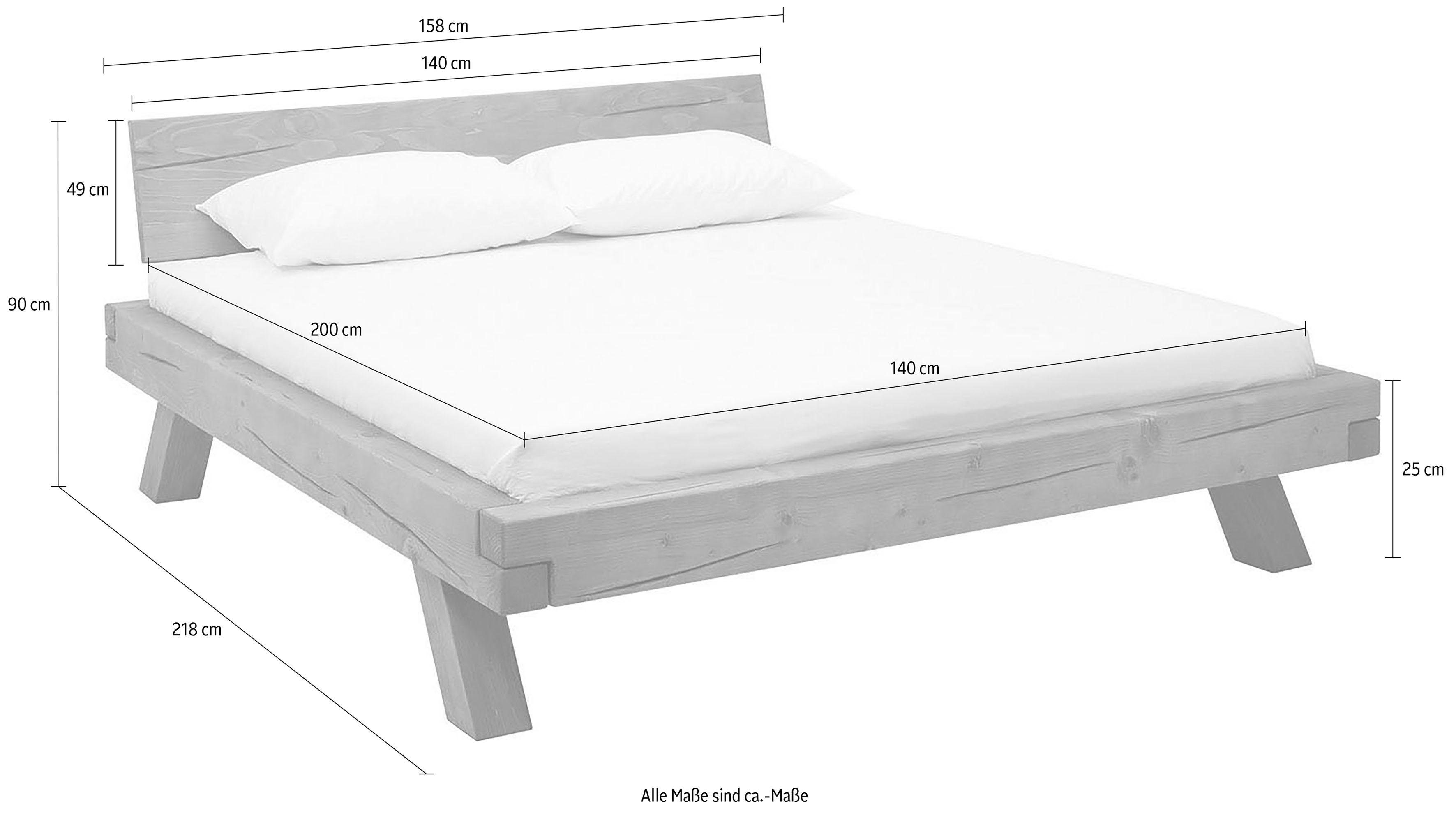 SalesFever Massief houten ledikant Eik Balkenbed in rustieke landelijke look