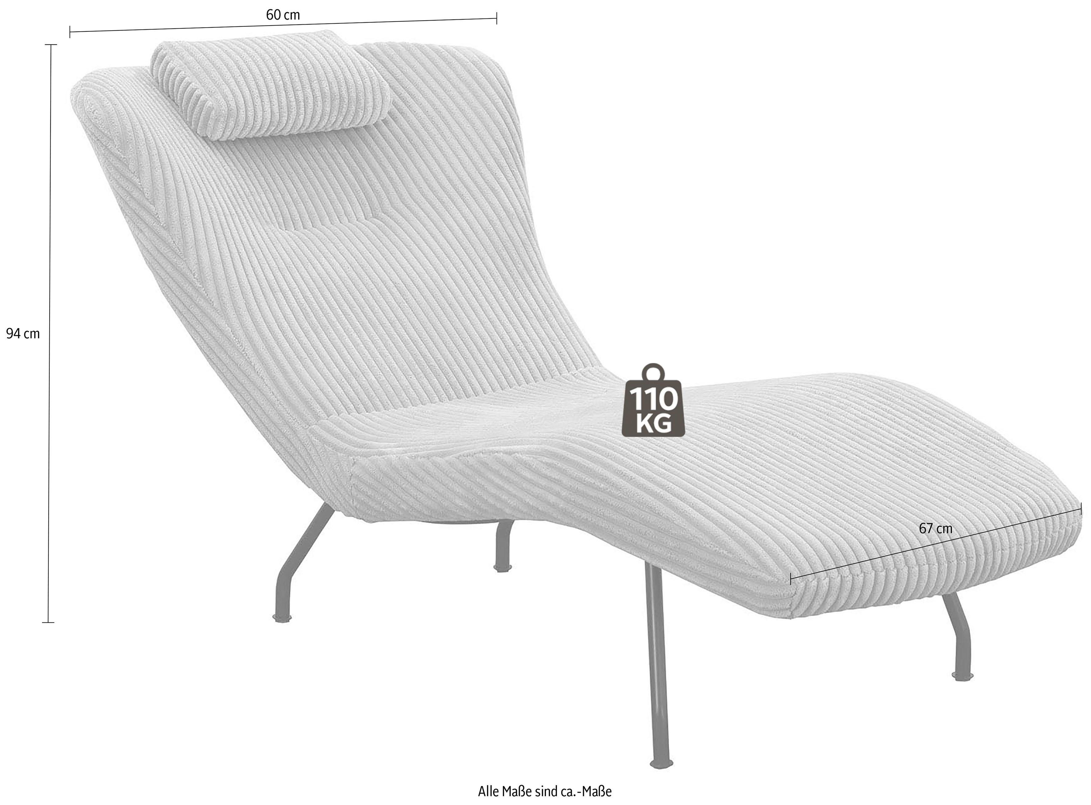 SalesFever Relaxfauteuil met moderne cord bekleding, gezellige stretcher