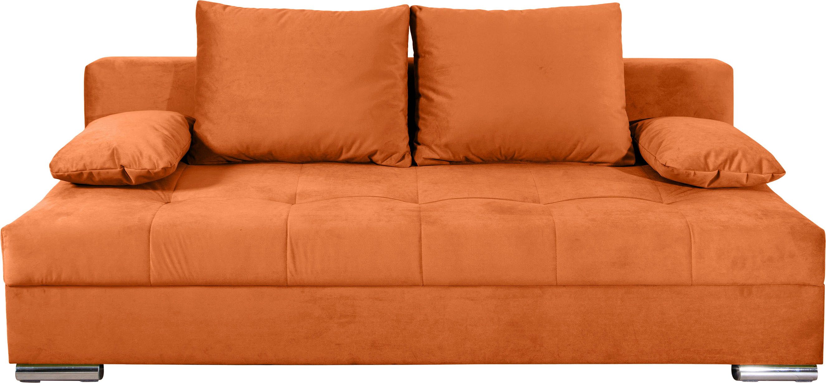 COLLECTION AB Slaapbank Tania met bedfunctie en bedlade comfortabele zitcomfort: veren-kern bekleding, inclusief rugkussen