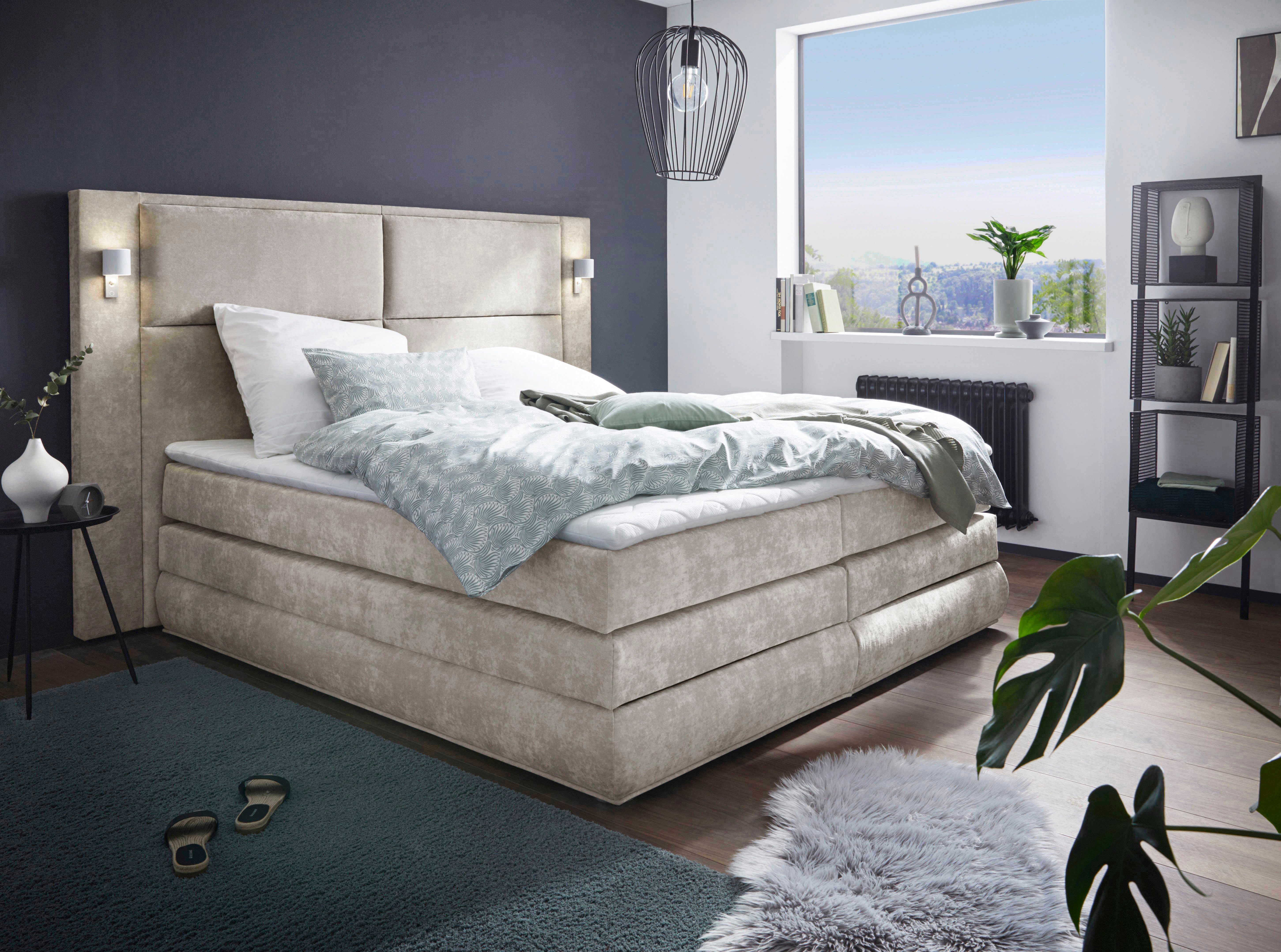 COLLECTION AB Boxspring Copenhagen inclusief bedkist, topmatras, naar keuze met ledverlichting