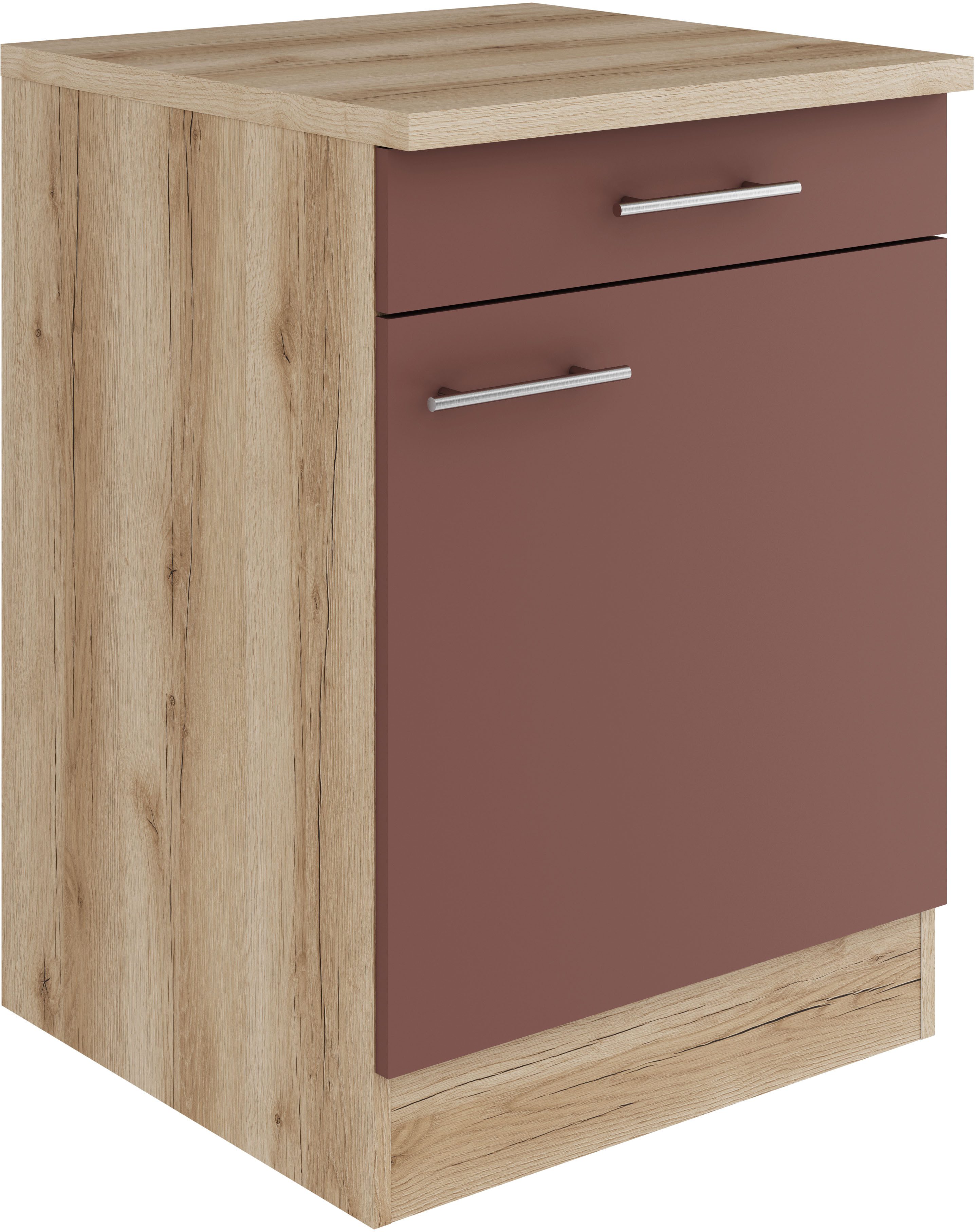 OPTIFIT Onderkast Bella Breedte 60 cm, 1 deur, 1 legplank, 1 lade onderkasten rood