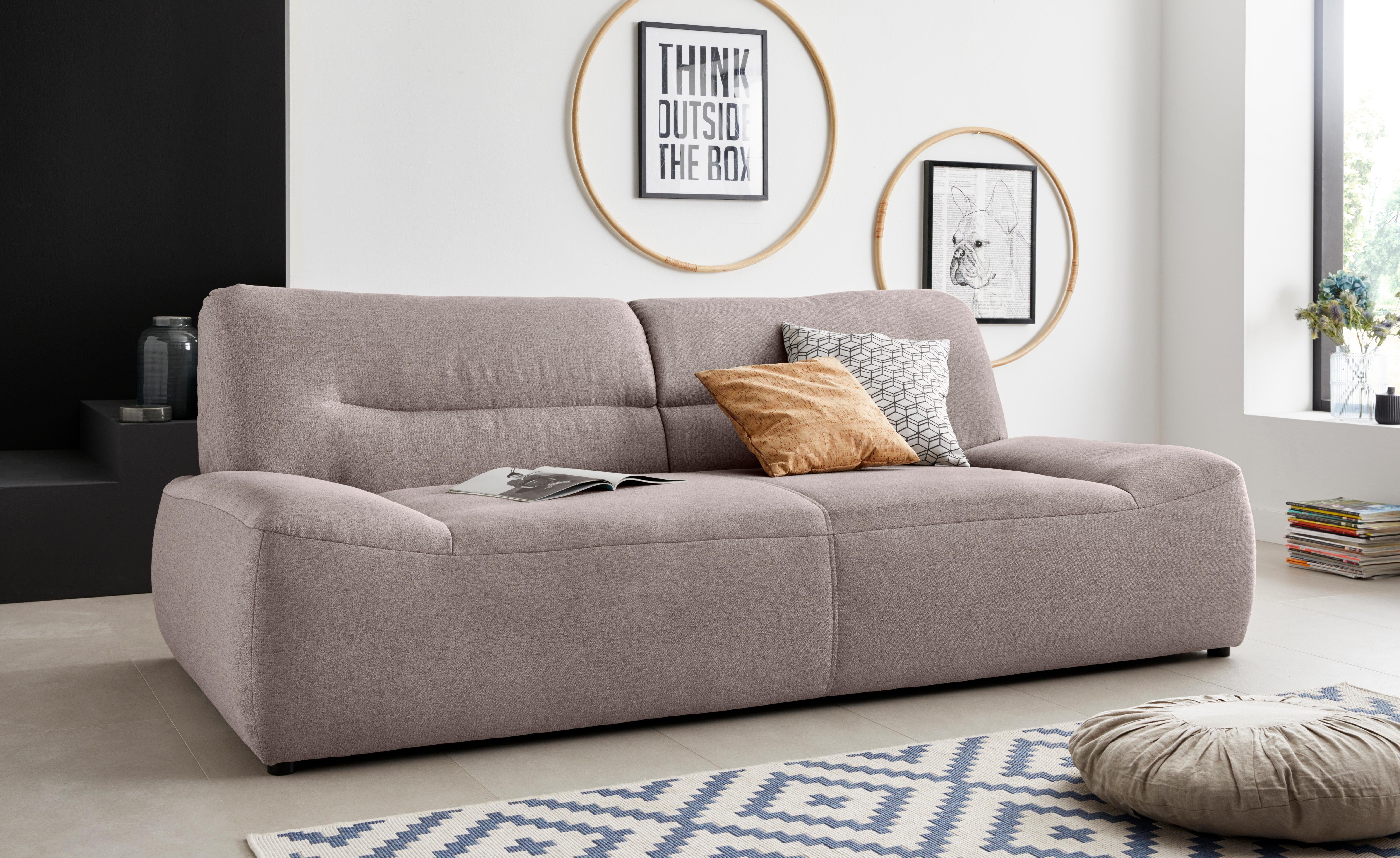 DOMO collection 2,5-zitsbank Cesena modern, elegant en tijdloos, comfortabel, platte armleuningen bruin, 2-zitsbanken