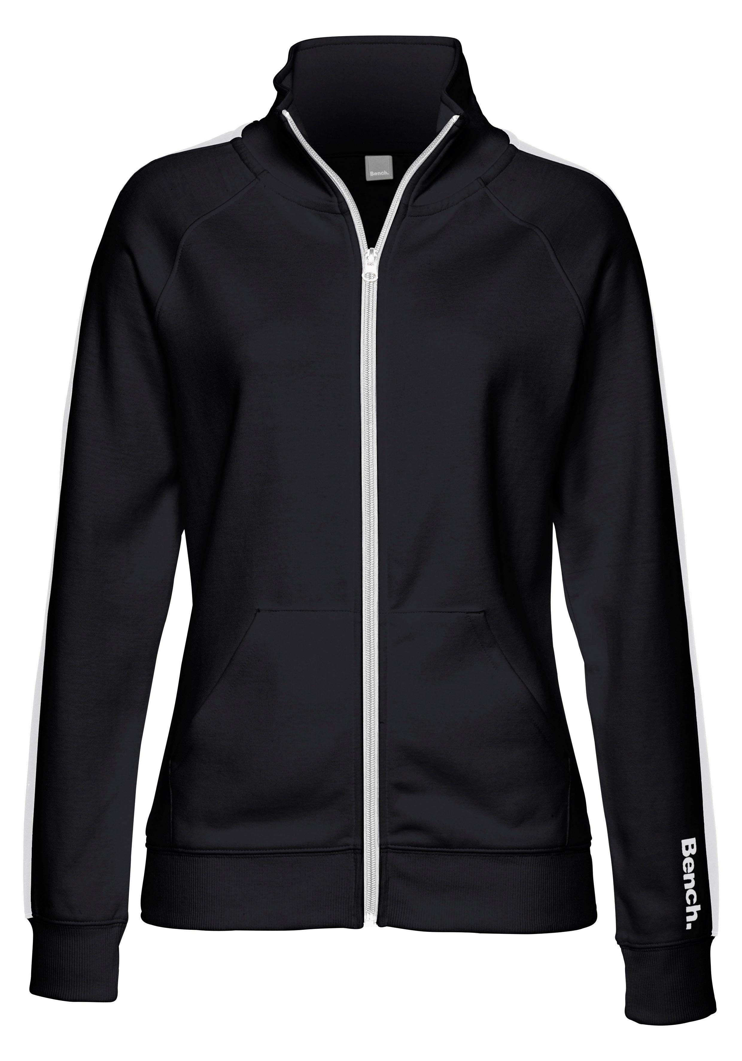 Bench. Loungewear Sweatvest met zijstrepen en staande kraag, loungewear