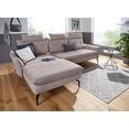 exxpo - sofa fashion hoekbank inclusief zitdiepteverstelling grijs