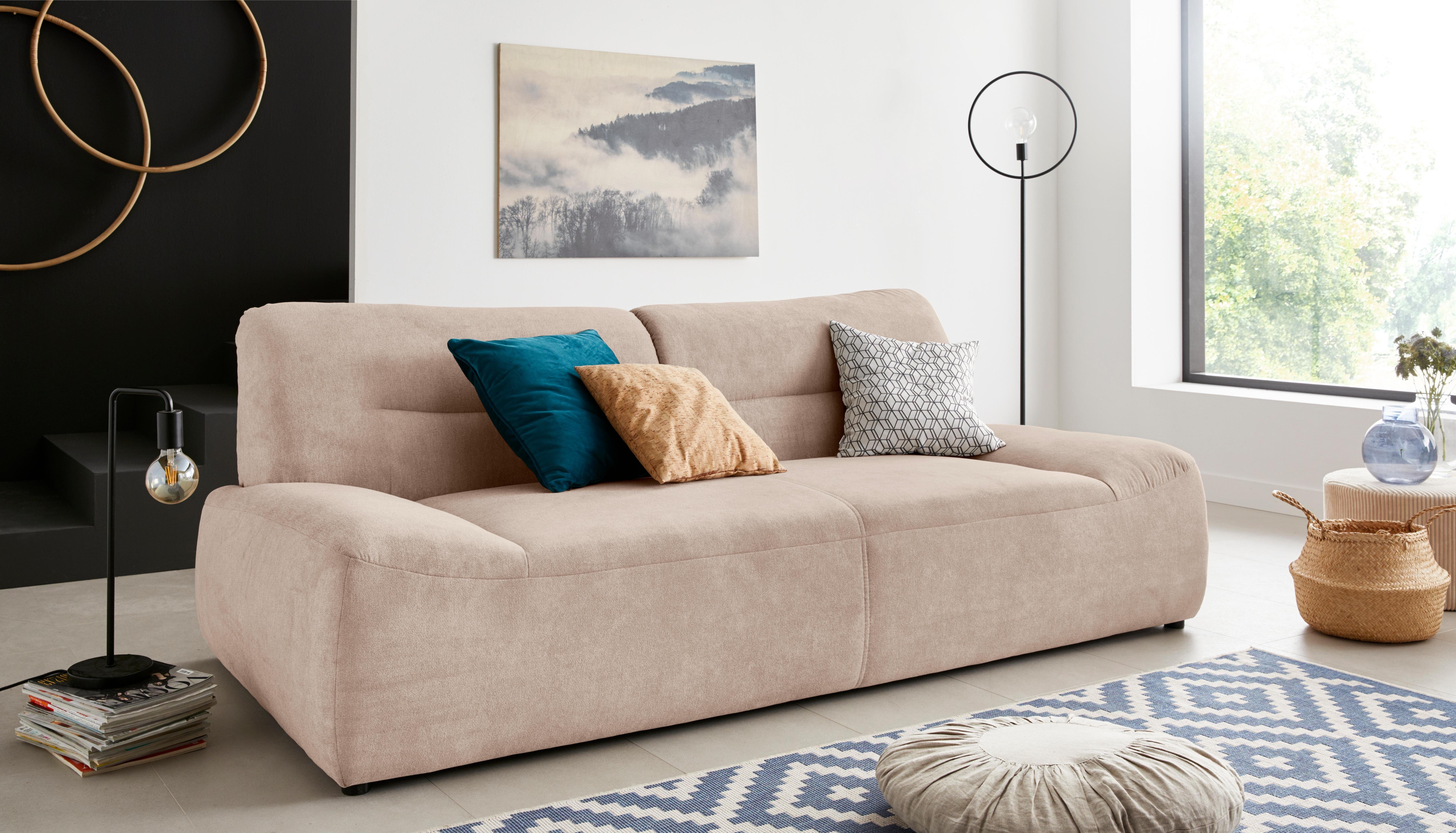 DOMO collection 2,5-zitsbank Cesena modern, elegant en tijdloos, comfortabel, platte armleuningen bruin, 2-zitsbanken