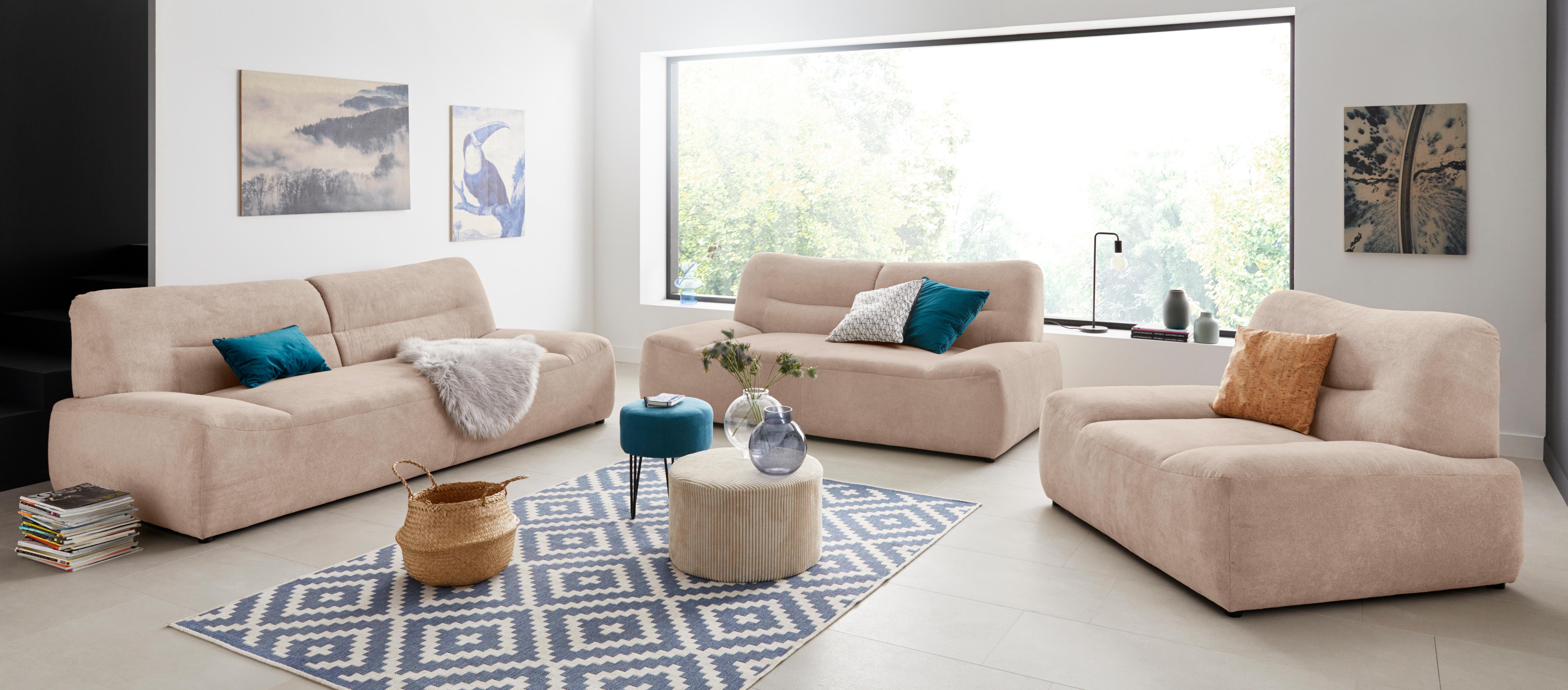 DOMO collection 2-zitsbank Cesena moderne bank met platte armleuningen, comfortabel