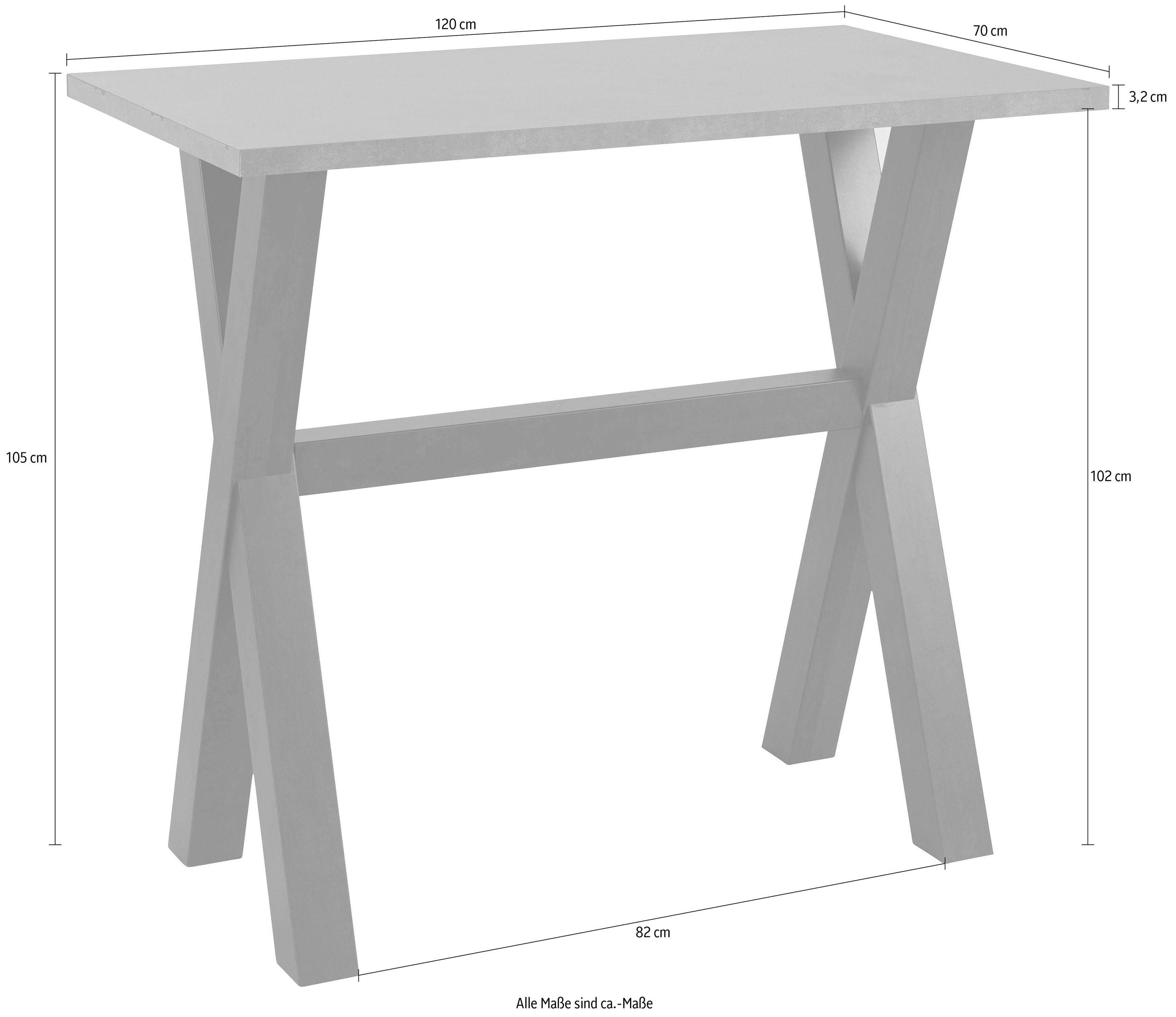Mäusbacher Bartafel Frame in X-model (breedte 120, 140 of 160 cm)