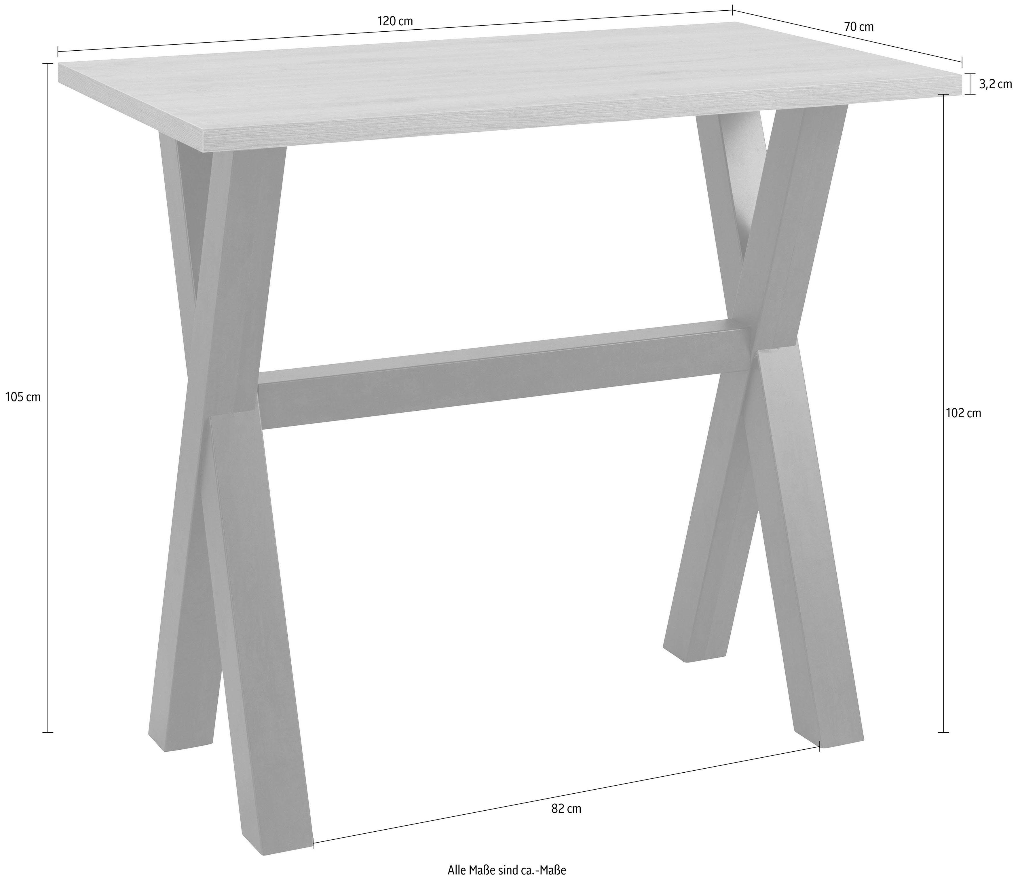 Mäusbacher Bartafel Frame in X-model (breedte 120, 140 of 160 cm)