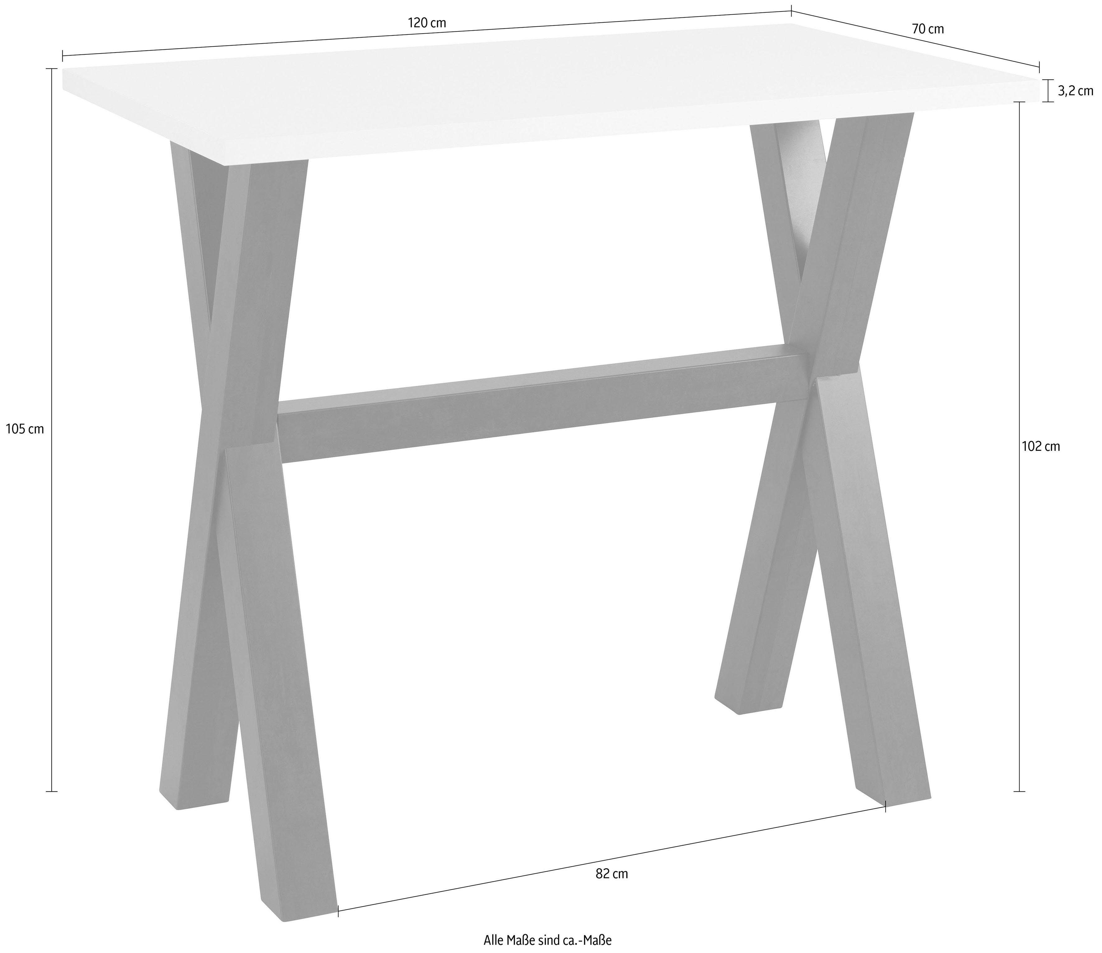 Mäusbacher Bartafel Frame in X-model (breedte 120, 140 of 160 cm)