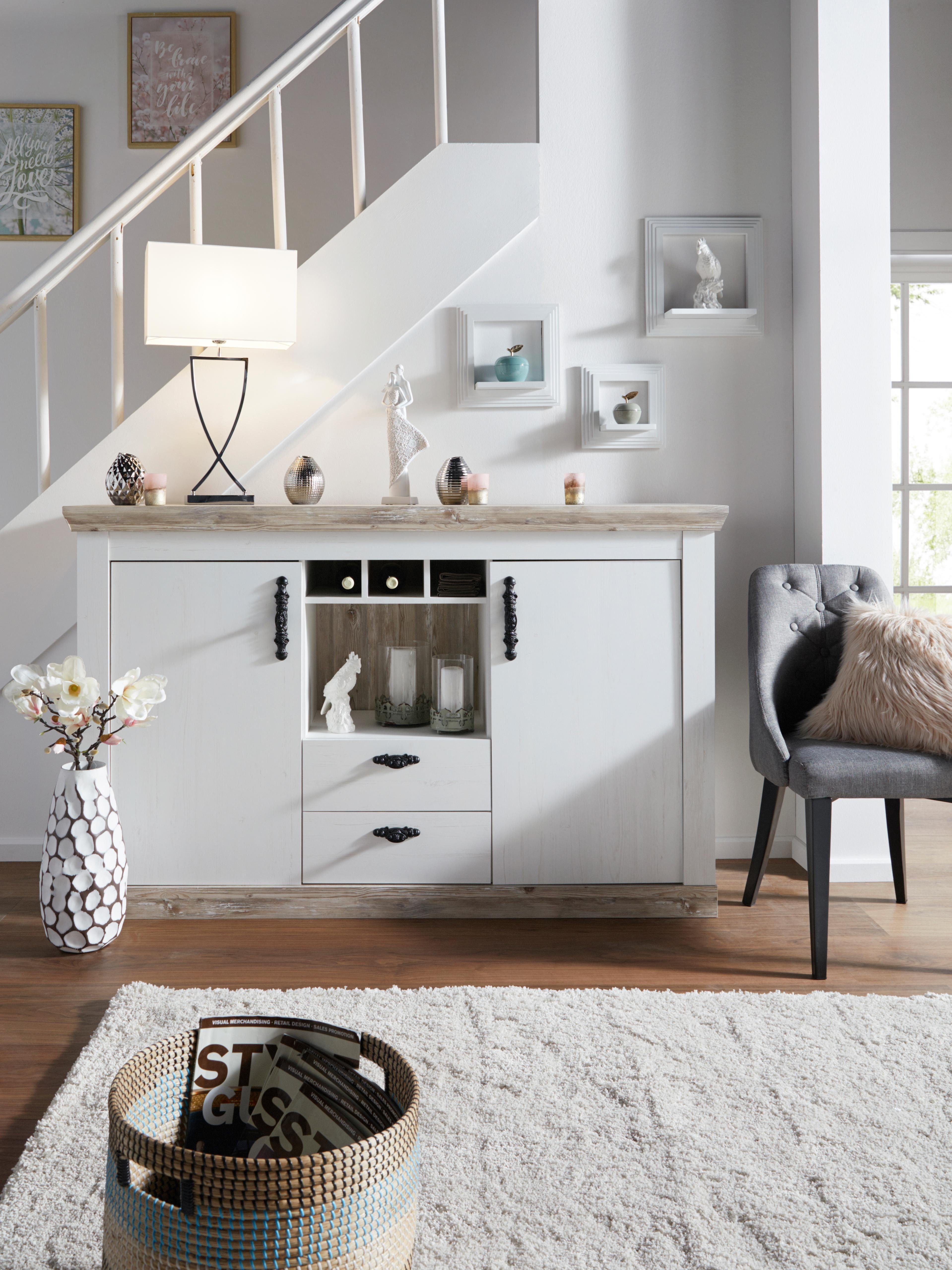 Home affaire Dressoir Florence in romantische landelijke look, breedte 168 cm