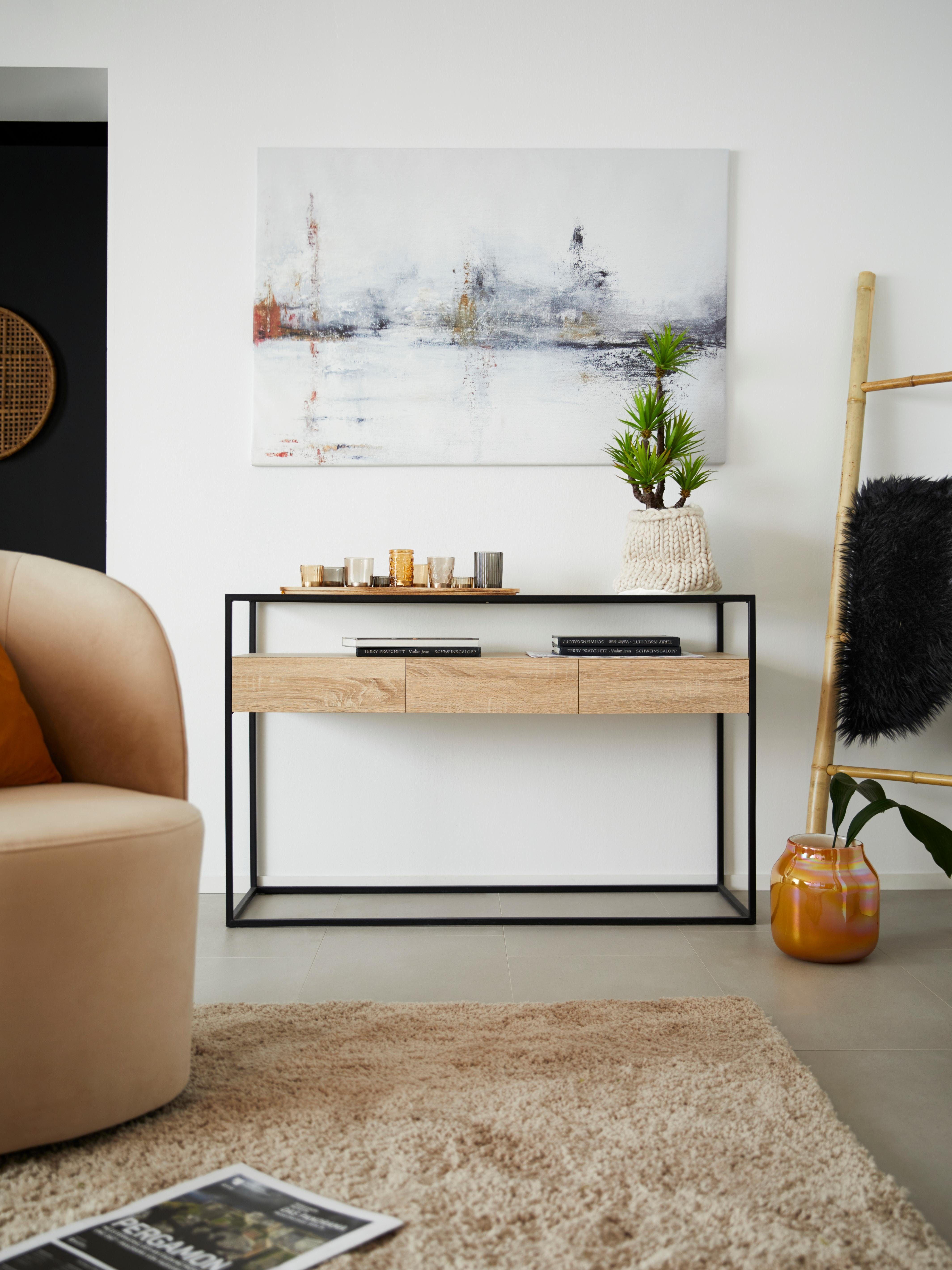 Places of Style Artprint op linnen Marmer-look Premium canvasstof, handgemaakt in Duitsland, 90x60cm