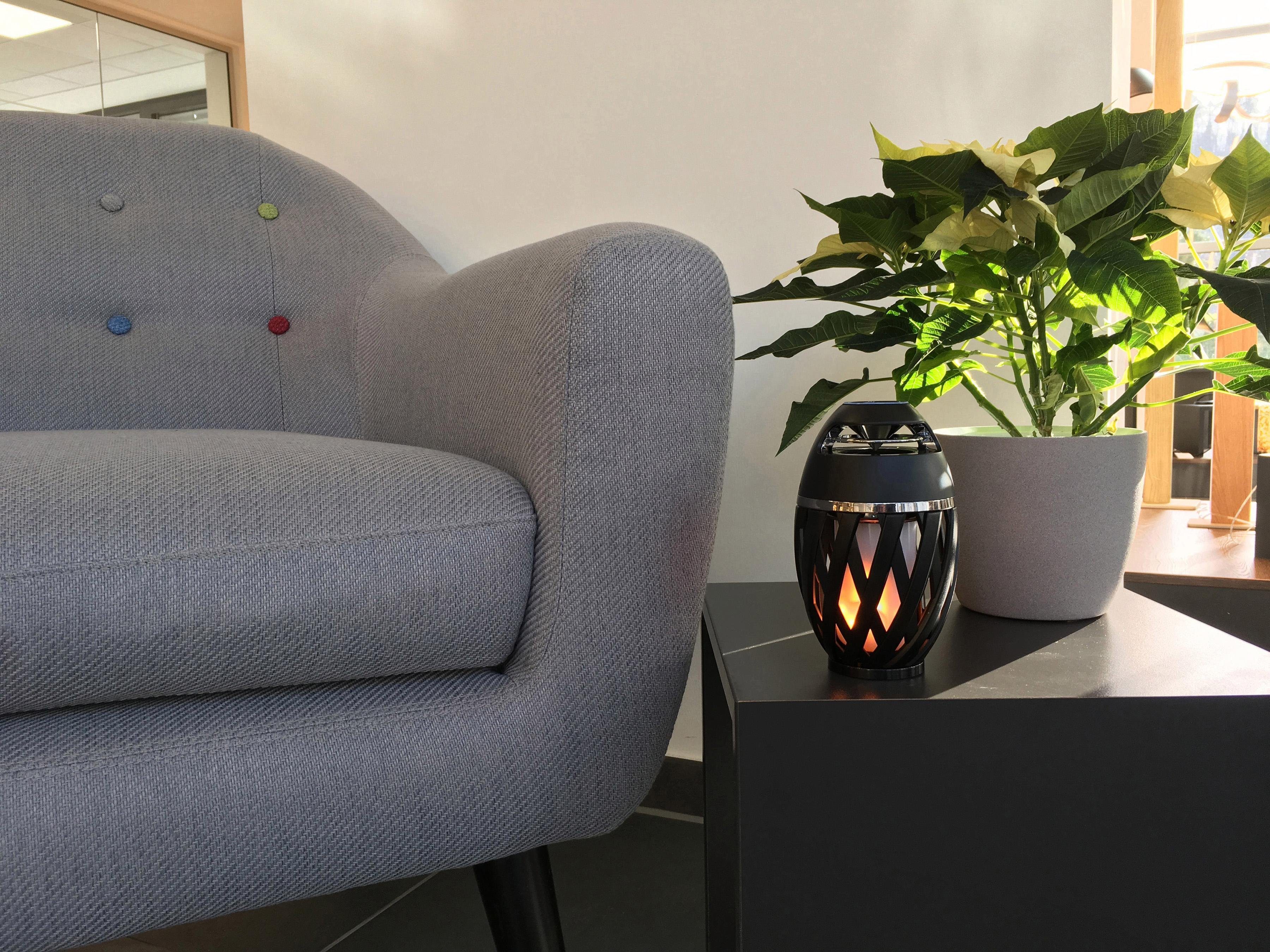 näve Led-tafellamp Muna Bluetooth luidspreker, vlameffect, ca. 5-6h lichteffect + luidspreker (1 stuk)