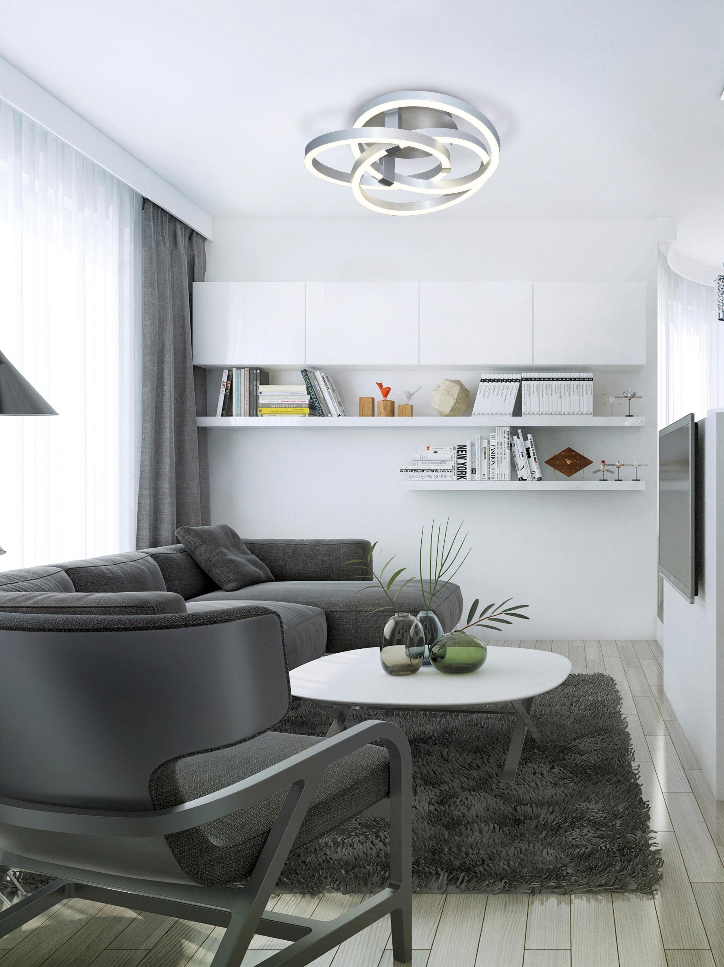 näve Led-plafondlamp Divora dimbaar, cct, nachtlicht- en geheugenfunctie, app of afstandsbediening (1 stuk)