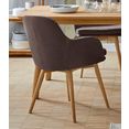 premium collection by home affaire stoel met armleuningen livry stoel, kuipstoel (set, 2 stuks) bruin