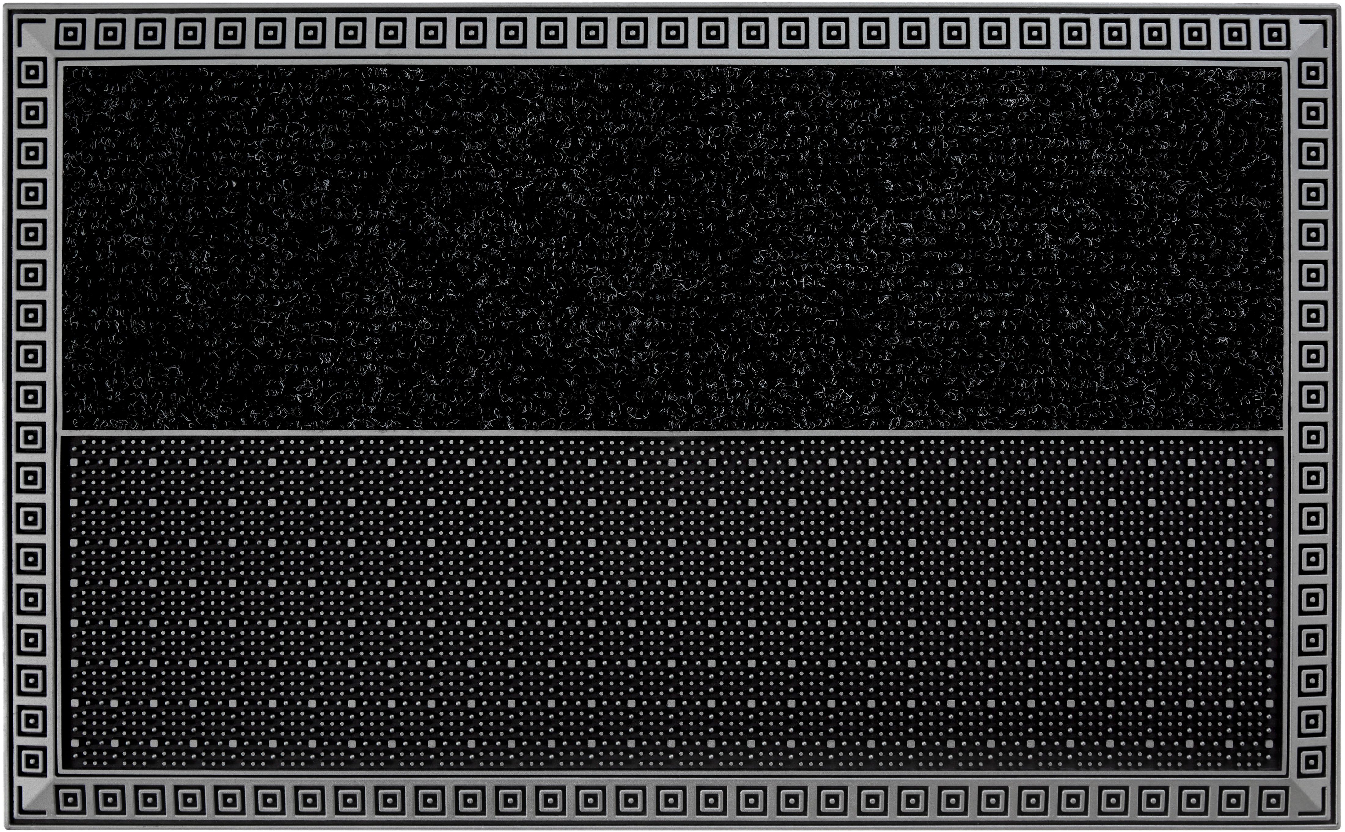 Home2Fashion Mat DualClean - Squares Vuilafstotende mat, robuust, met bies, geschikt voor binnen en buiten