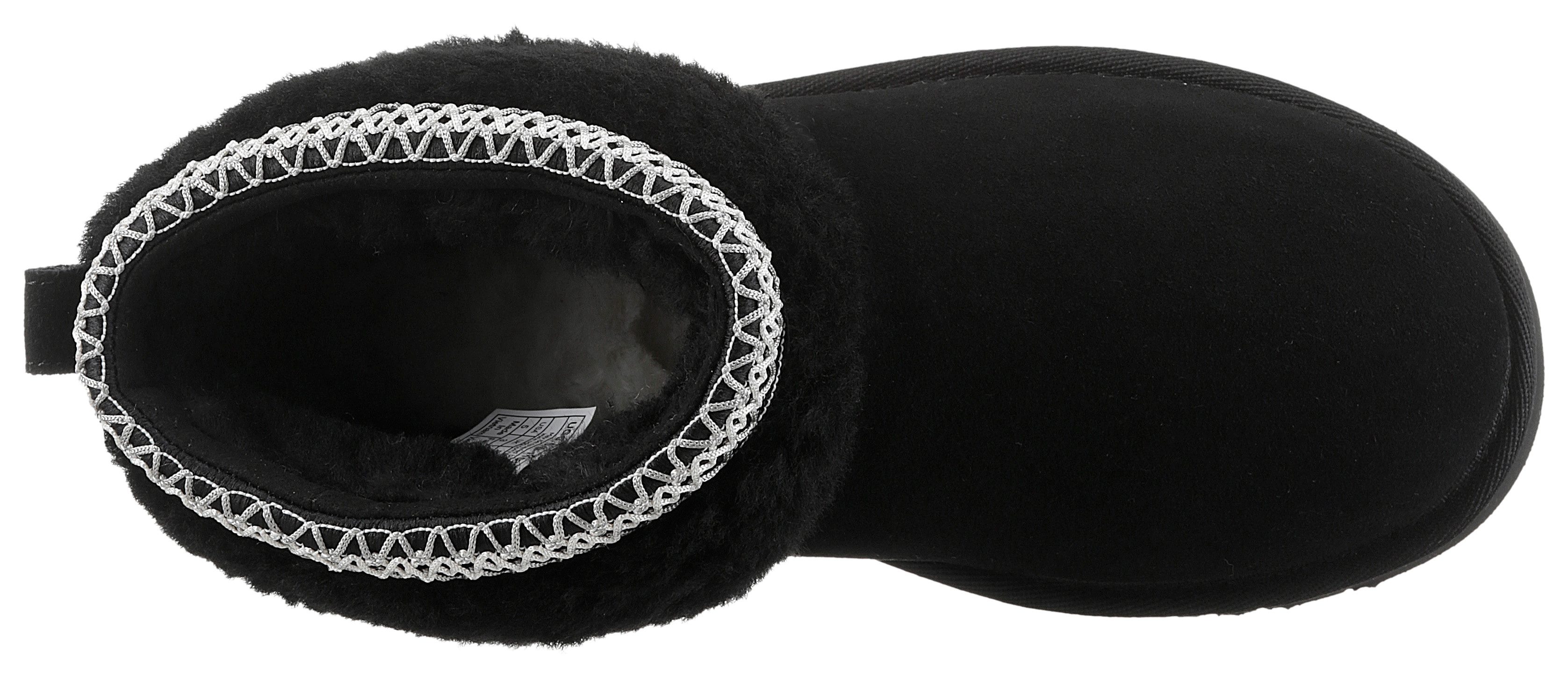 UGG Boots zonder sluiting CLASSIC ULTRA MINI MAXI CURLY winterlaarzen, snowboots met etnische textielband aan de schacht