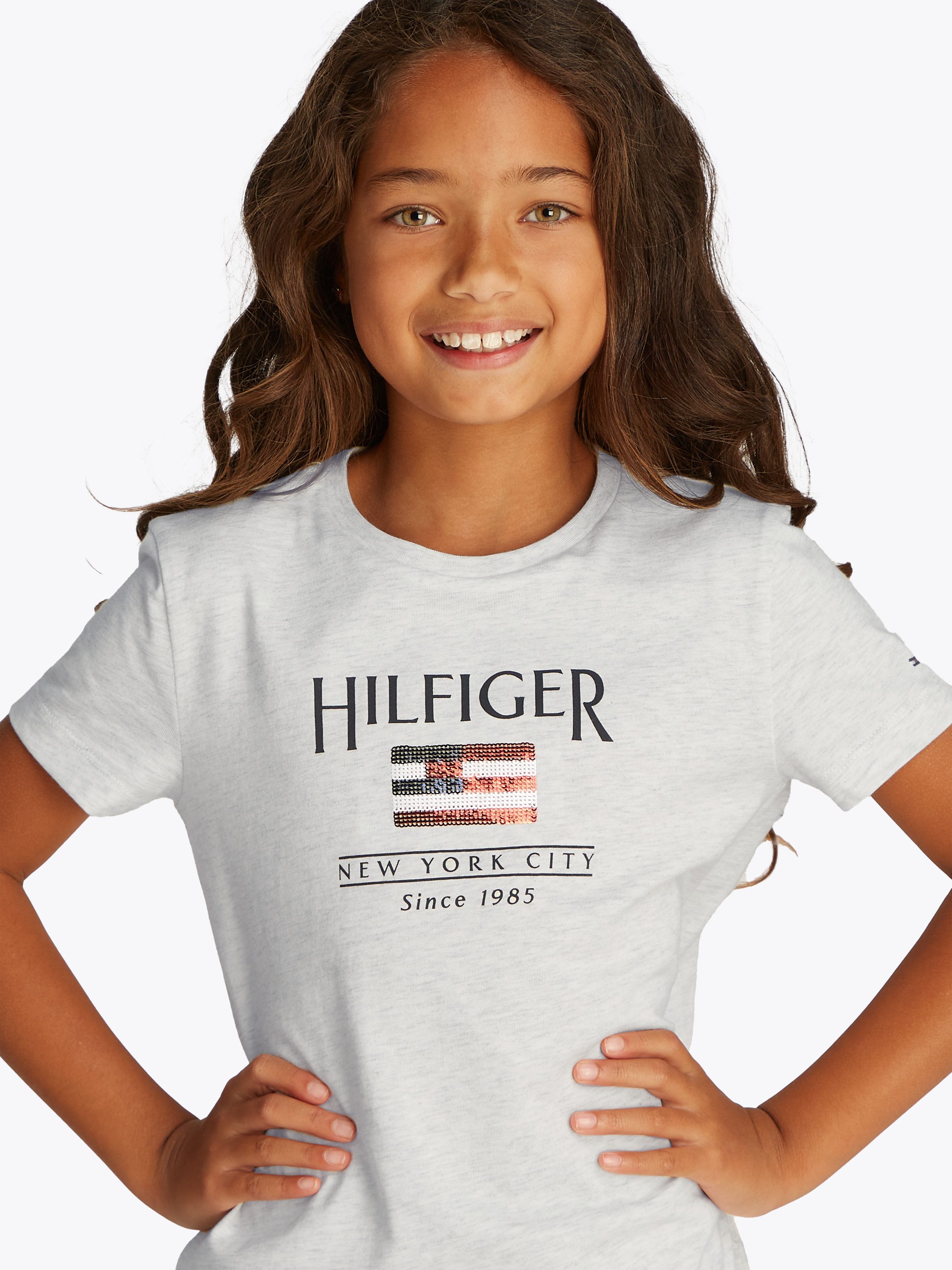 Tommy Hilfiger Shirtjurk HILFIGER SEQUINS FLAG TEE DRESS