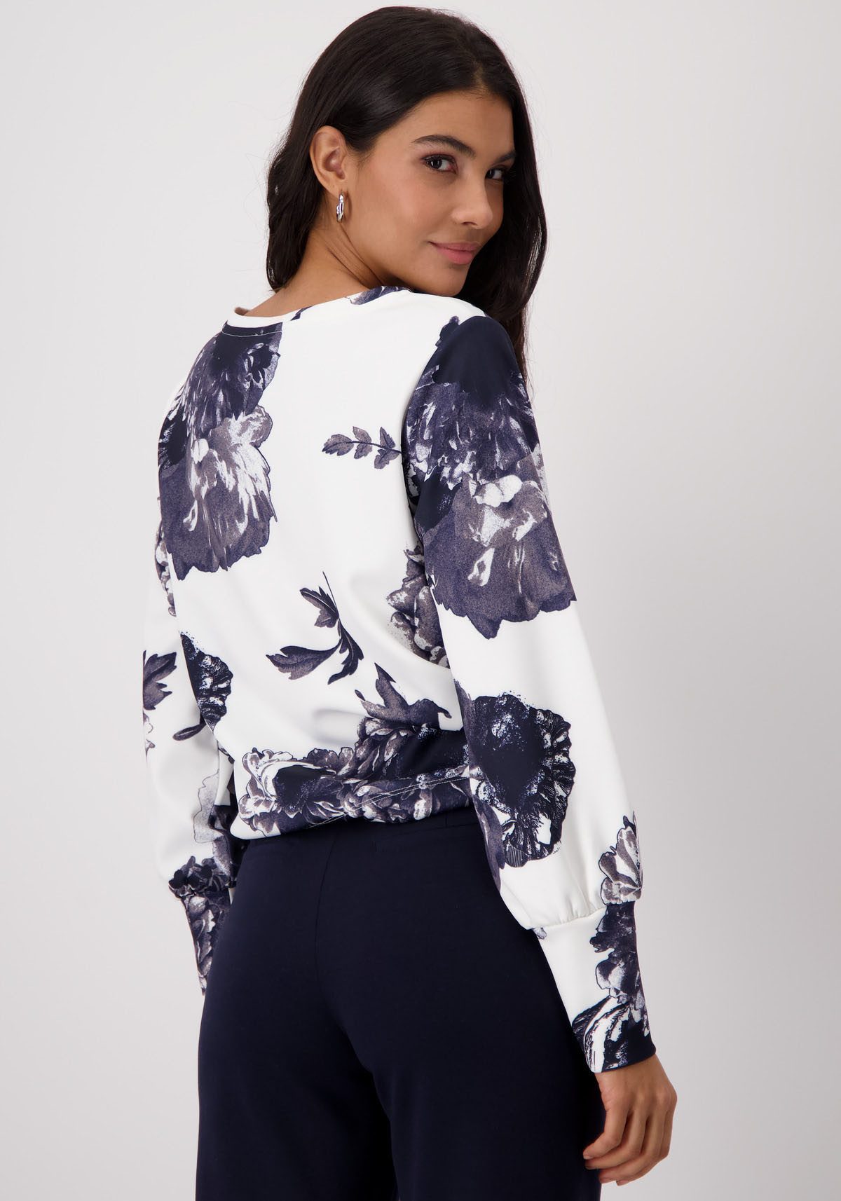 Monari Sweatshirt met bloemenprint