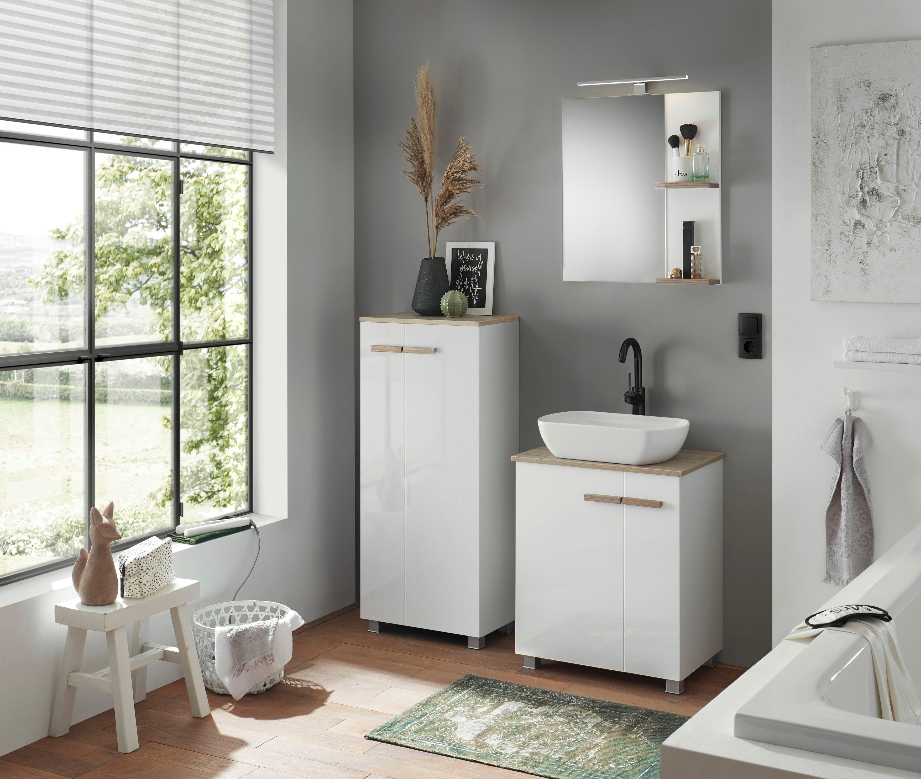 Places of Style Badkamerserie SOLiD, badkamermeubelset, badkamer in modern ontwerp, 3-delige badkamer (set, 3-delig)