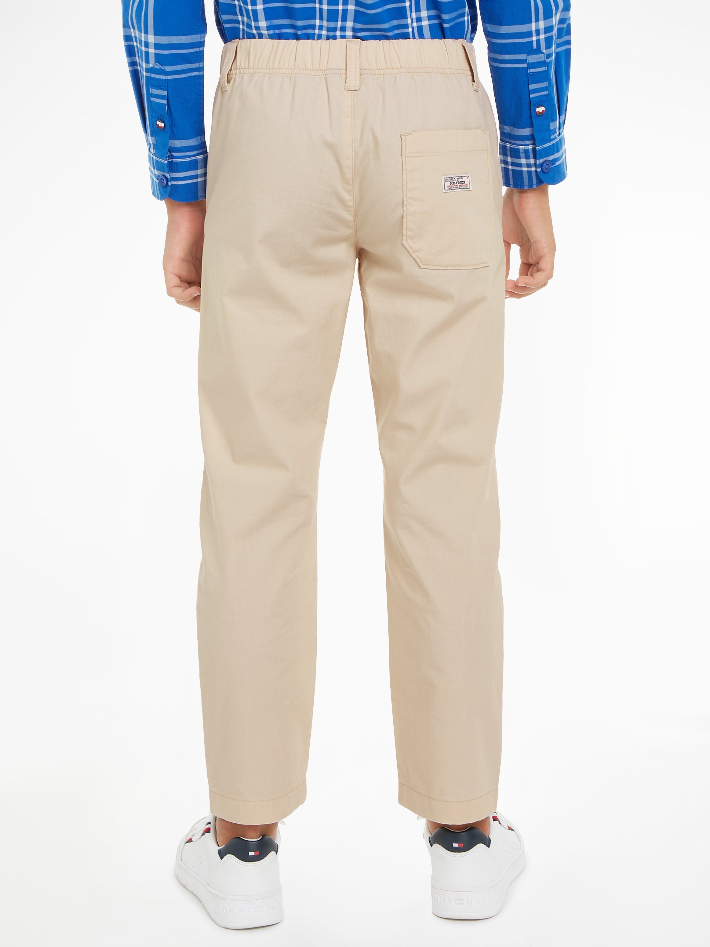 Tommy Hilfiger Comfortbroek POPLIN LONG PANTS Baby tot 2 jaar, tailleband met elastiek