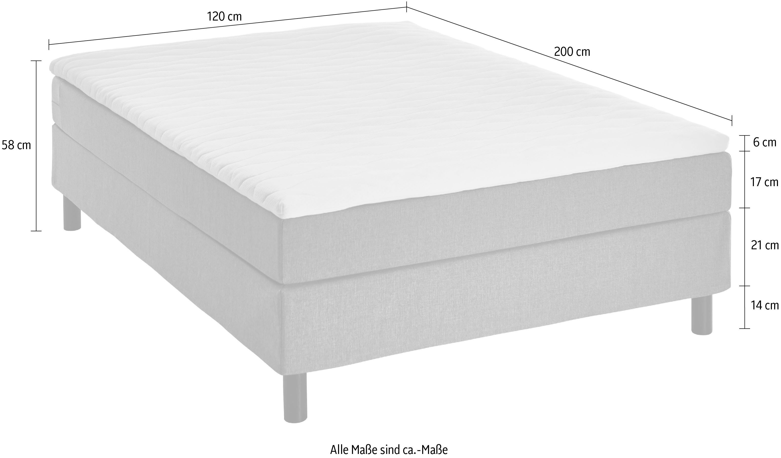 ATLANTIC home collection Boxspring Happy zonder hoofdbord, met topmatras, naar keuze met of zonder beddengoed