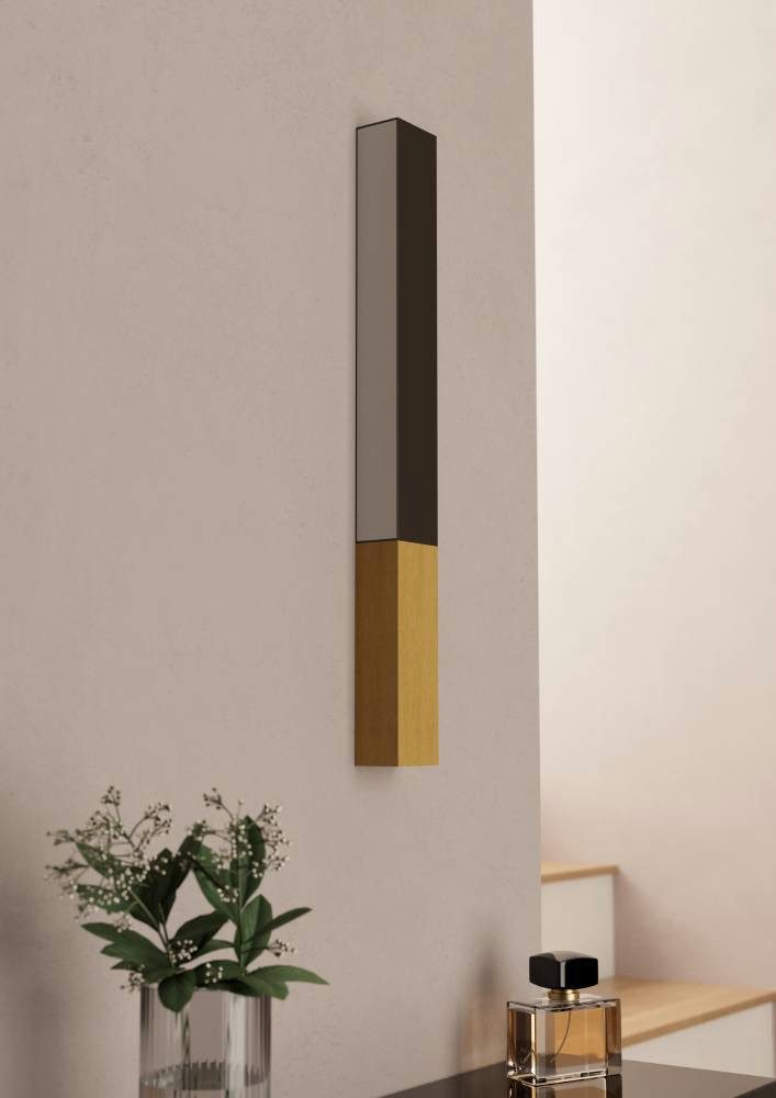 EGLO Wandlamp TUDONS Wandlamp, wand-ganglamp van metaal in zwart en hout in natuurlijk (1 stuk)