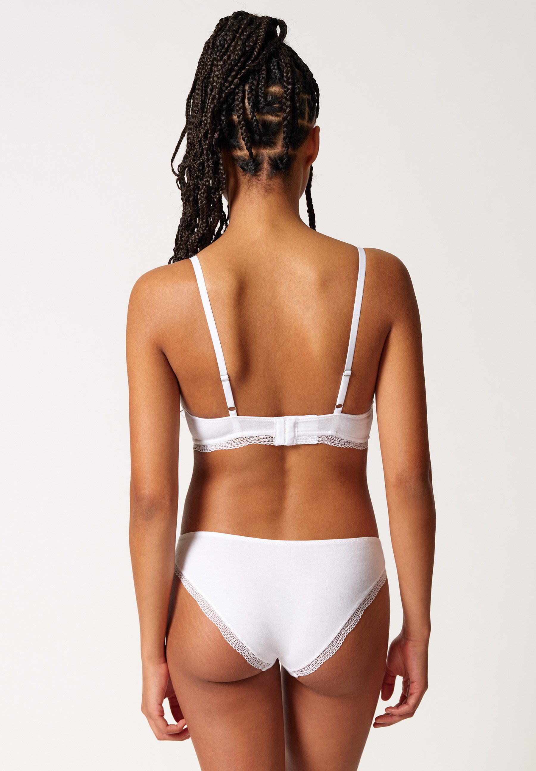 Skiny® Soft-bh Classicotton V-hals met transparante kant