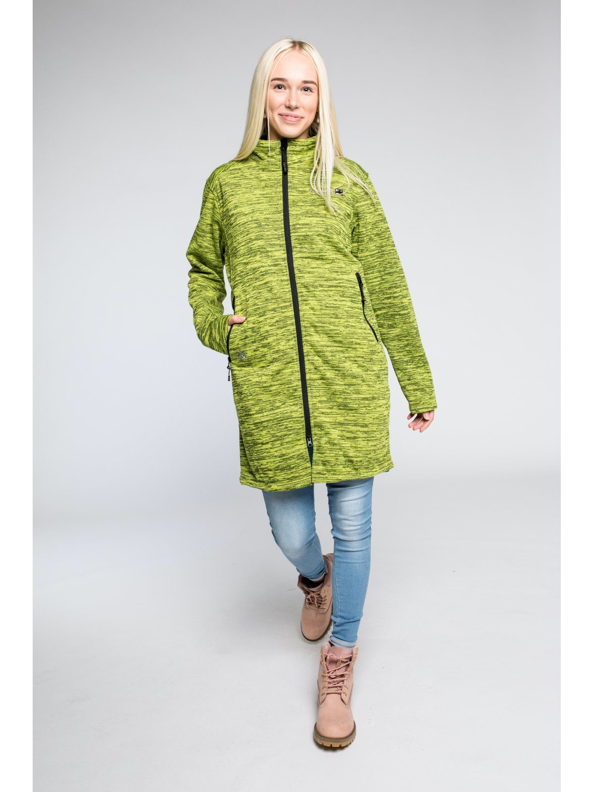 DEPROC Active Gebreide jas ELKSDALE LONG JACKET WOMEN