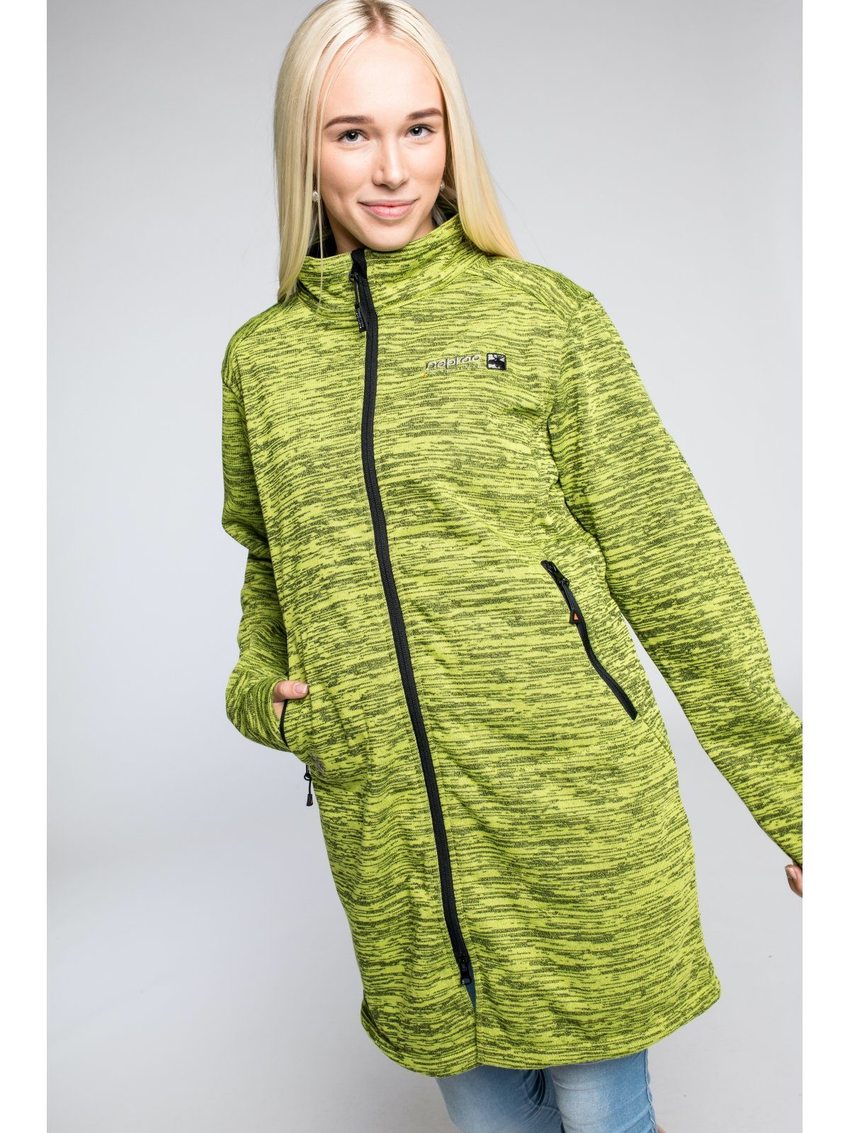DEPROC Active Gebreide jas ELKSDALE LONG JACKET WOMEN