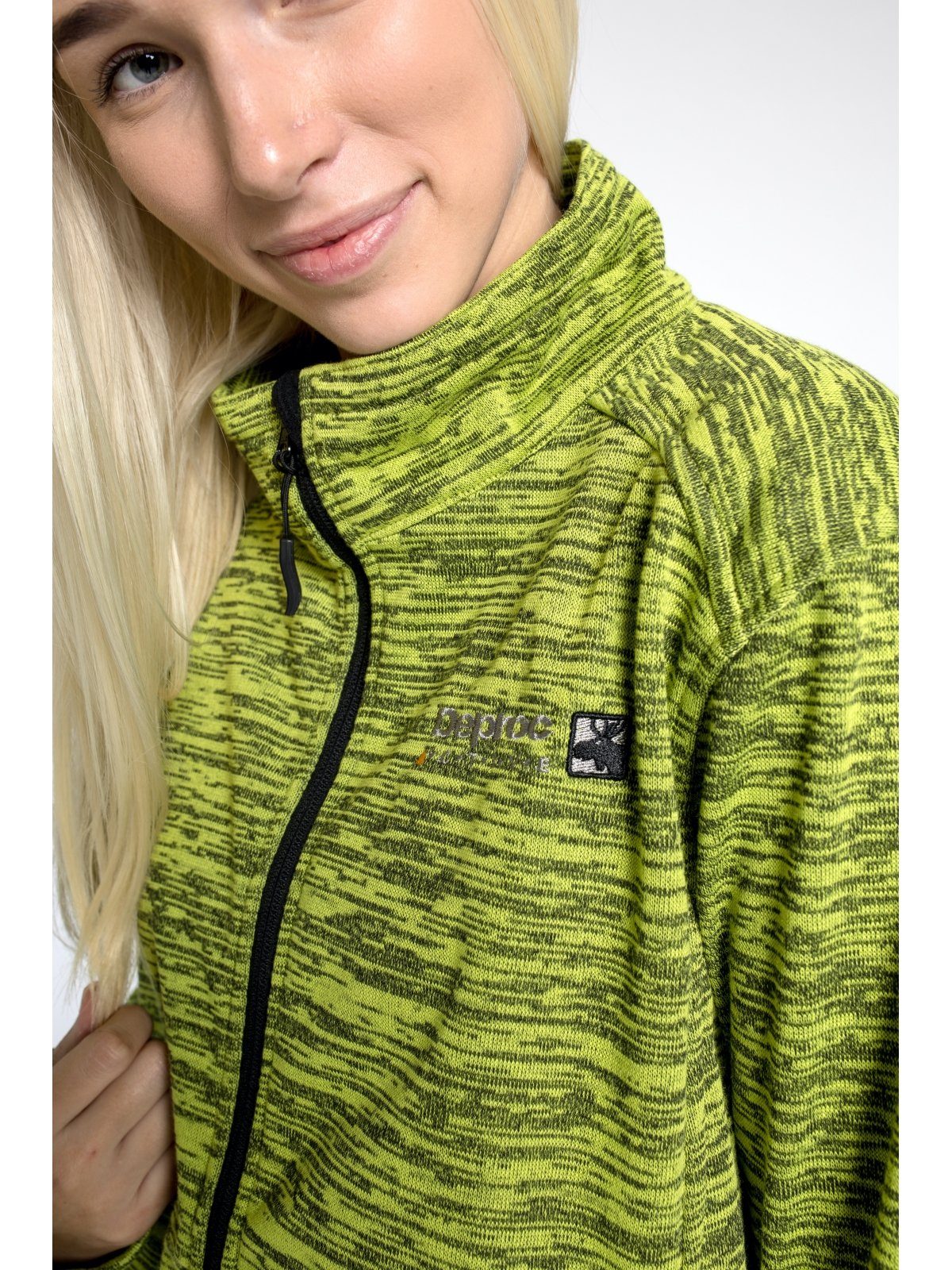 DEPROC Active Gebreide jas ELKSDALE LONG JACKET WOMEN