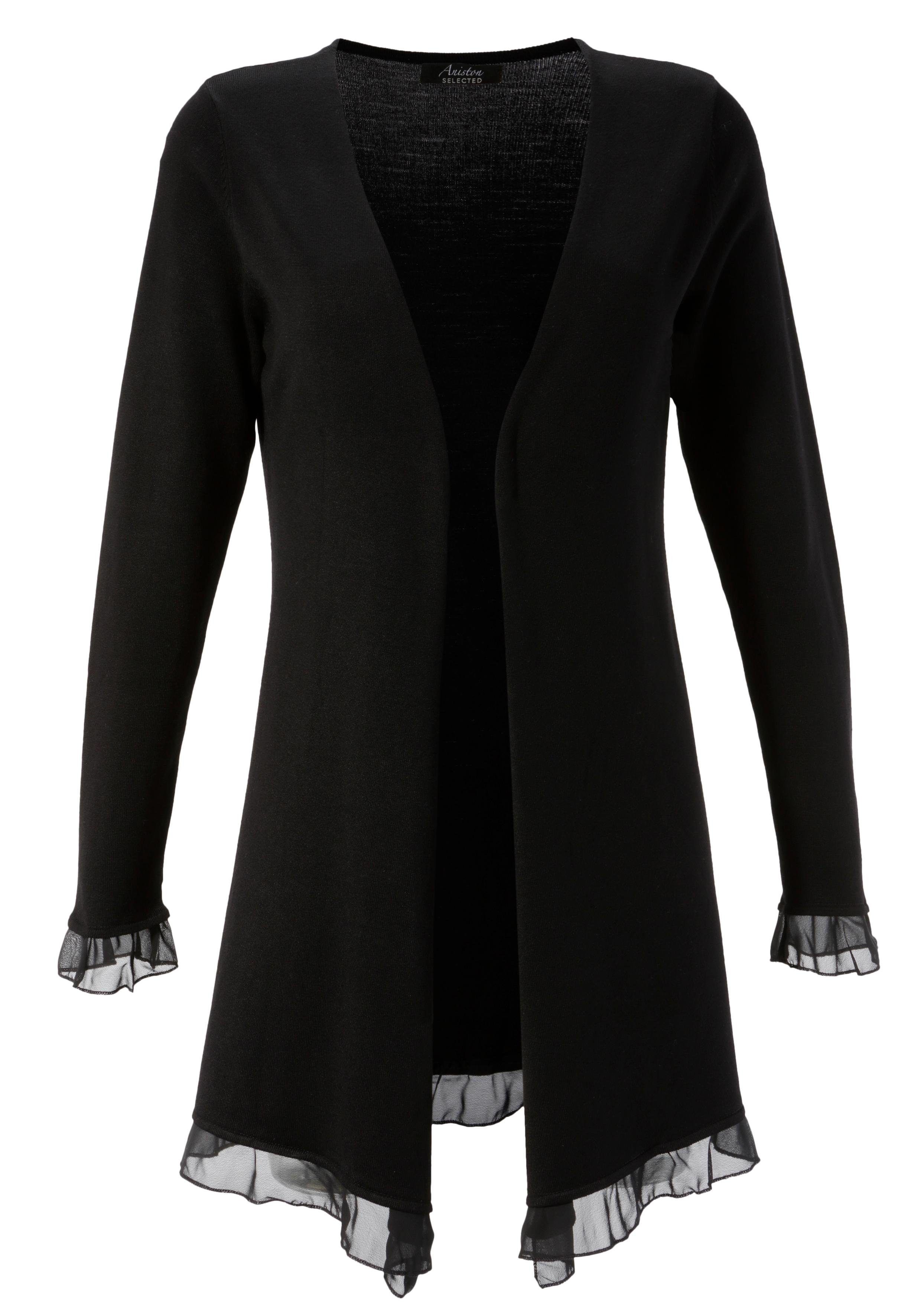 Aniston SELECTED Cardigan met chiffon-randen