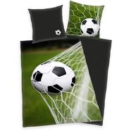 herding tweezijdig te gebruiken overtrekset voetbal met bal in het net (2-delig) groen