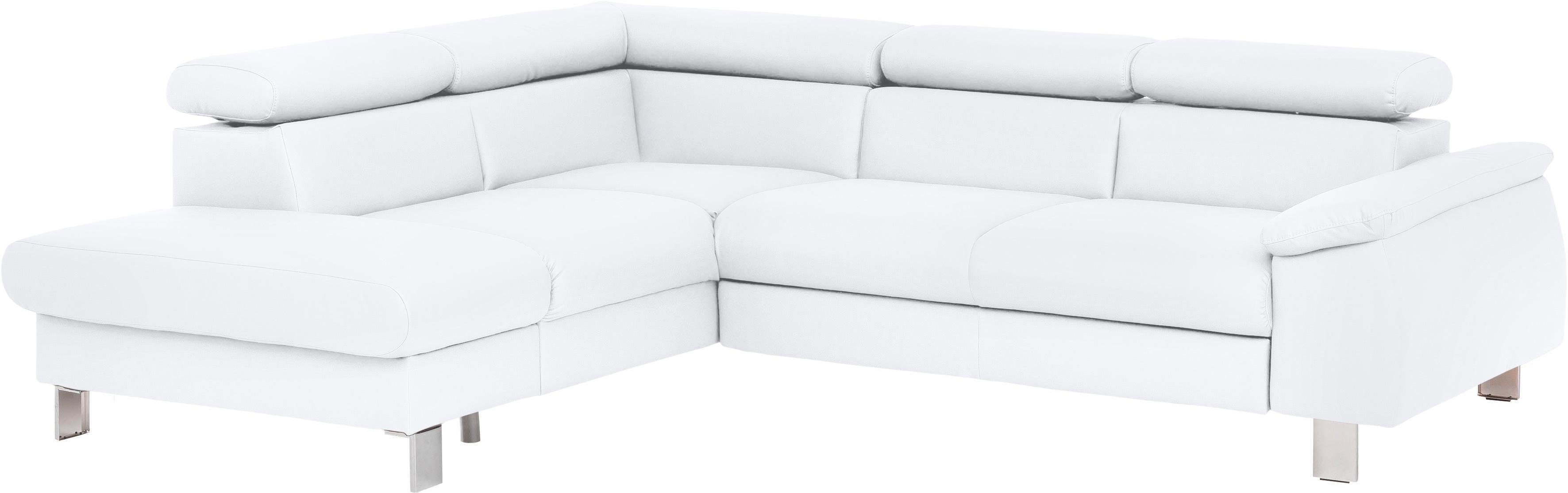COTTA Hoekbank Komaris L-vorm met hoofdeindeverstelling keuze met bedfunctie, bedlade & verlichting