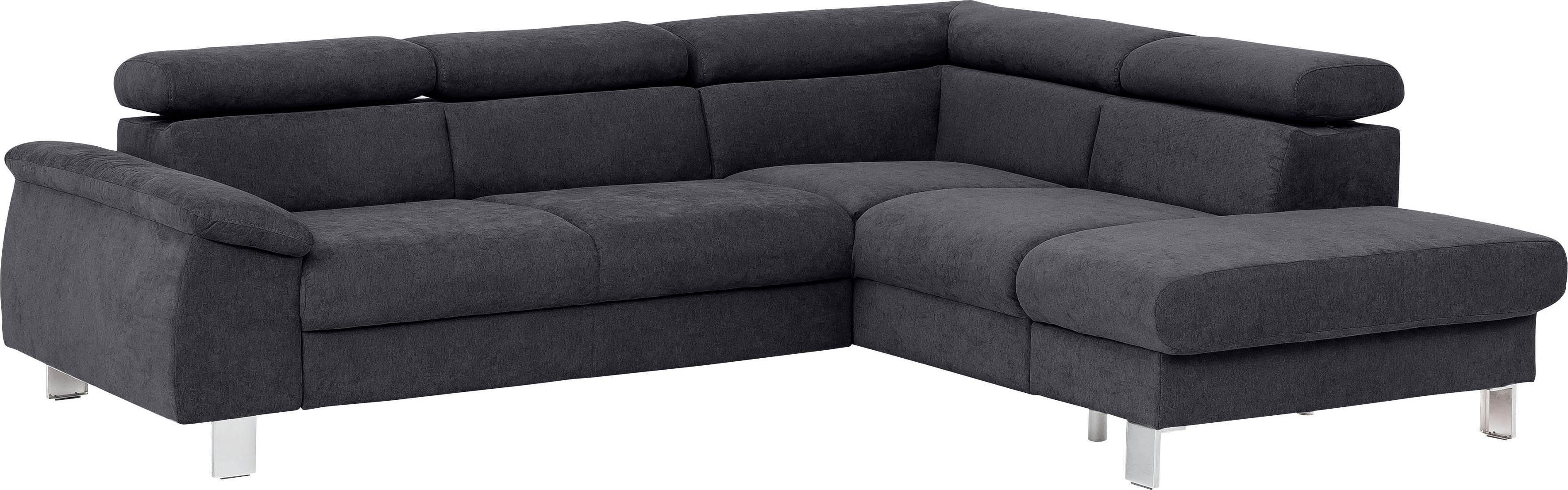 COTTA Hoekbank Komaris L-vorm met hoofdeindeverstelling keuze met bedfunctie, bedlade & verlichting