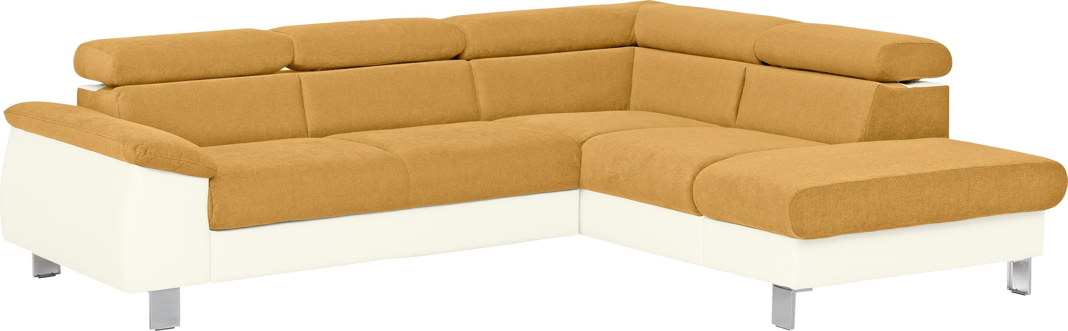 COTTA Hoekbank Komaris L-vorm met hoofdeindeverstelling keuze met bedfunctie, bedlade & verlichting