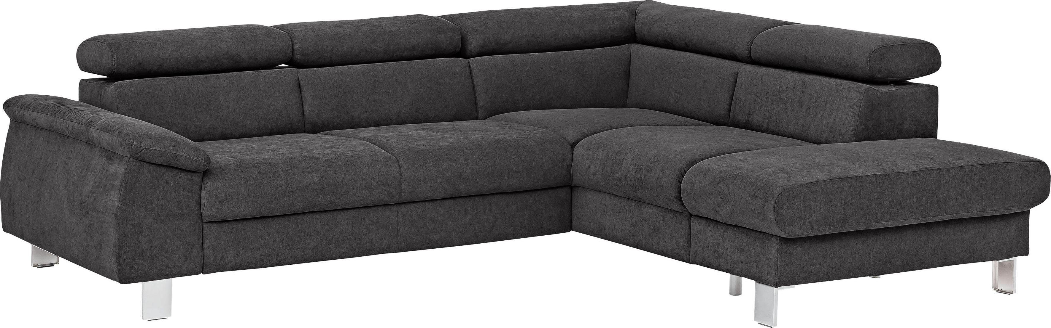 COTTA Hoekbank Komaris L-vorm met hoofdeindeverstelling keuze met bedfunctie, bedlade & verlichting