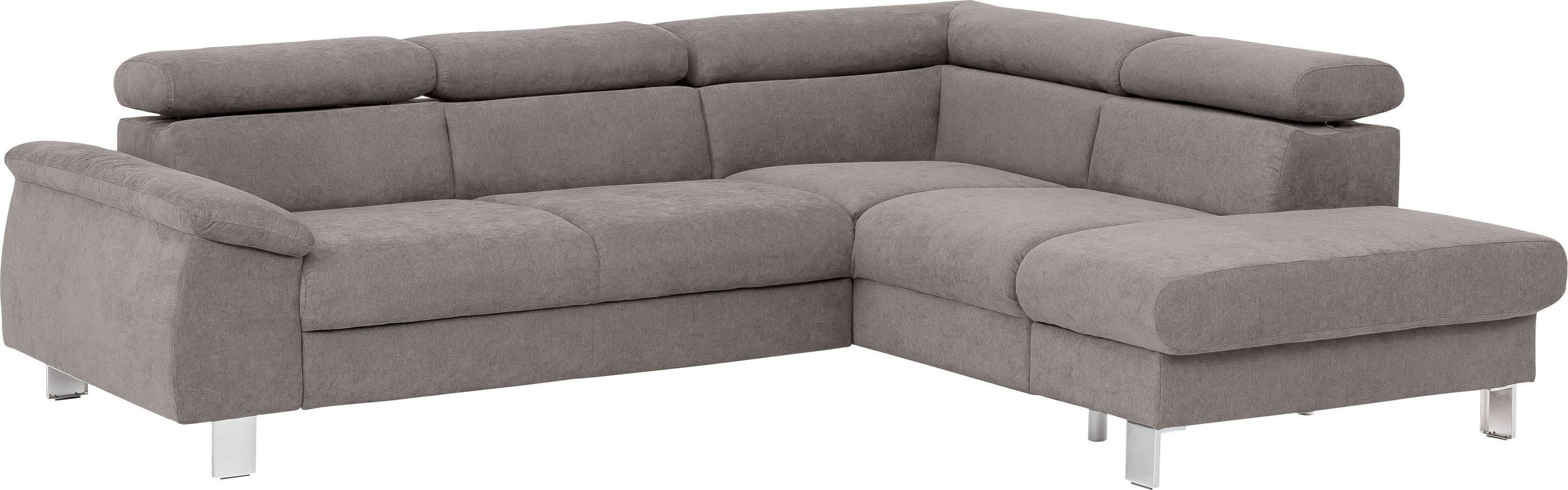 COTTA Hoekbank Komaris L-vorm met hoofdeindeverstelling keuze met bedfunctie, bedlade & verlichting