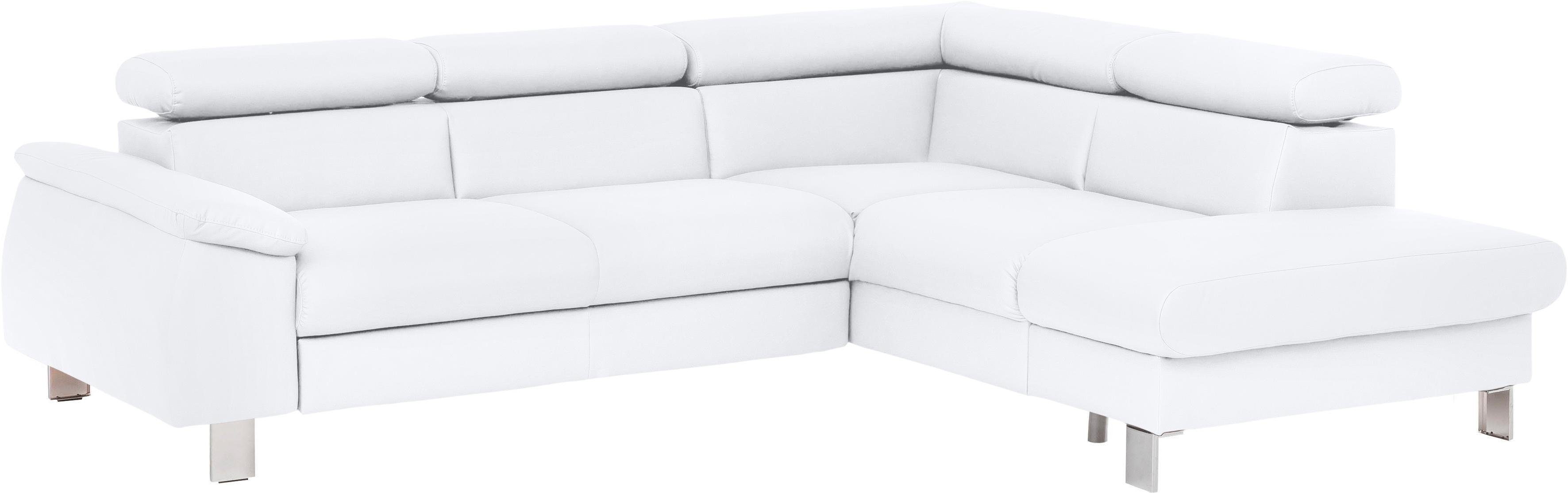 COTTA Hoekbank Komaris L-vorm met hoofdeindeverstelling keuze met bedfunctie, bedlade & verlichting