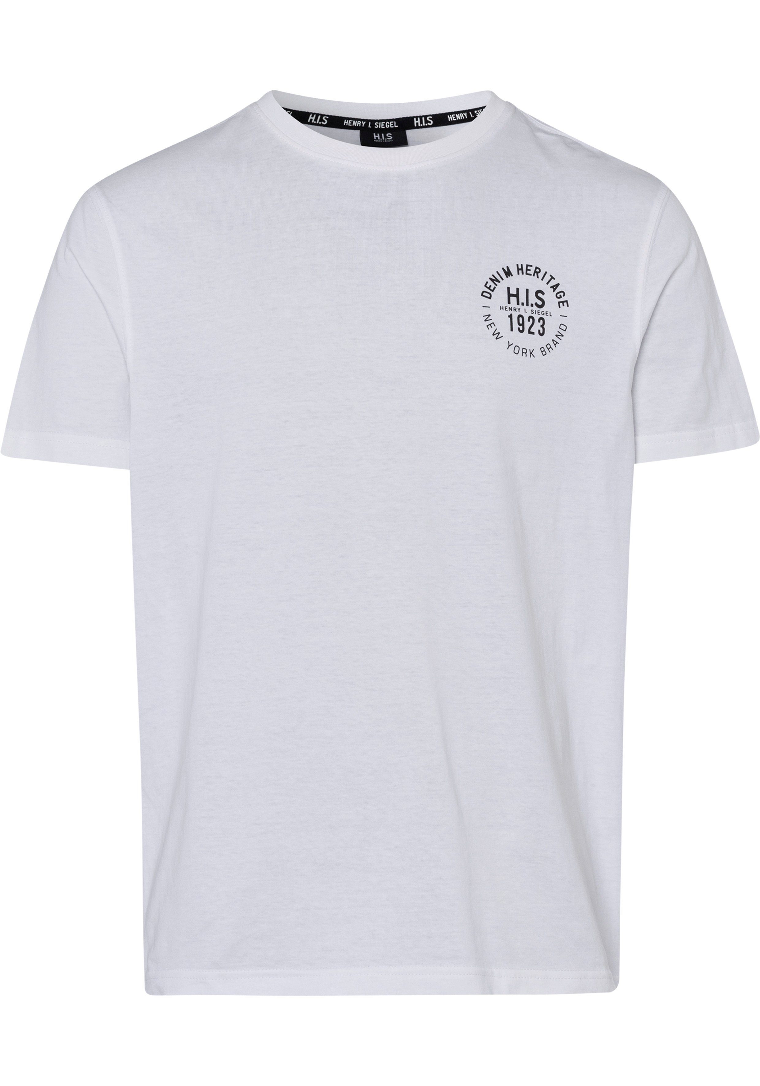 H.I.S T-shirt smal gesneden, bedrukt ontwerp, van 100% katoen (3-delig, Set van 3)