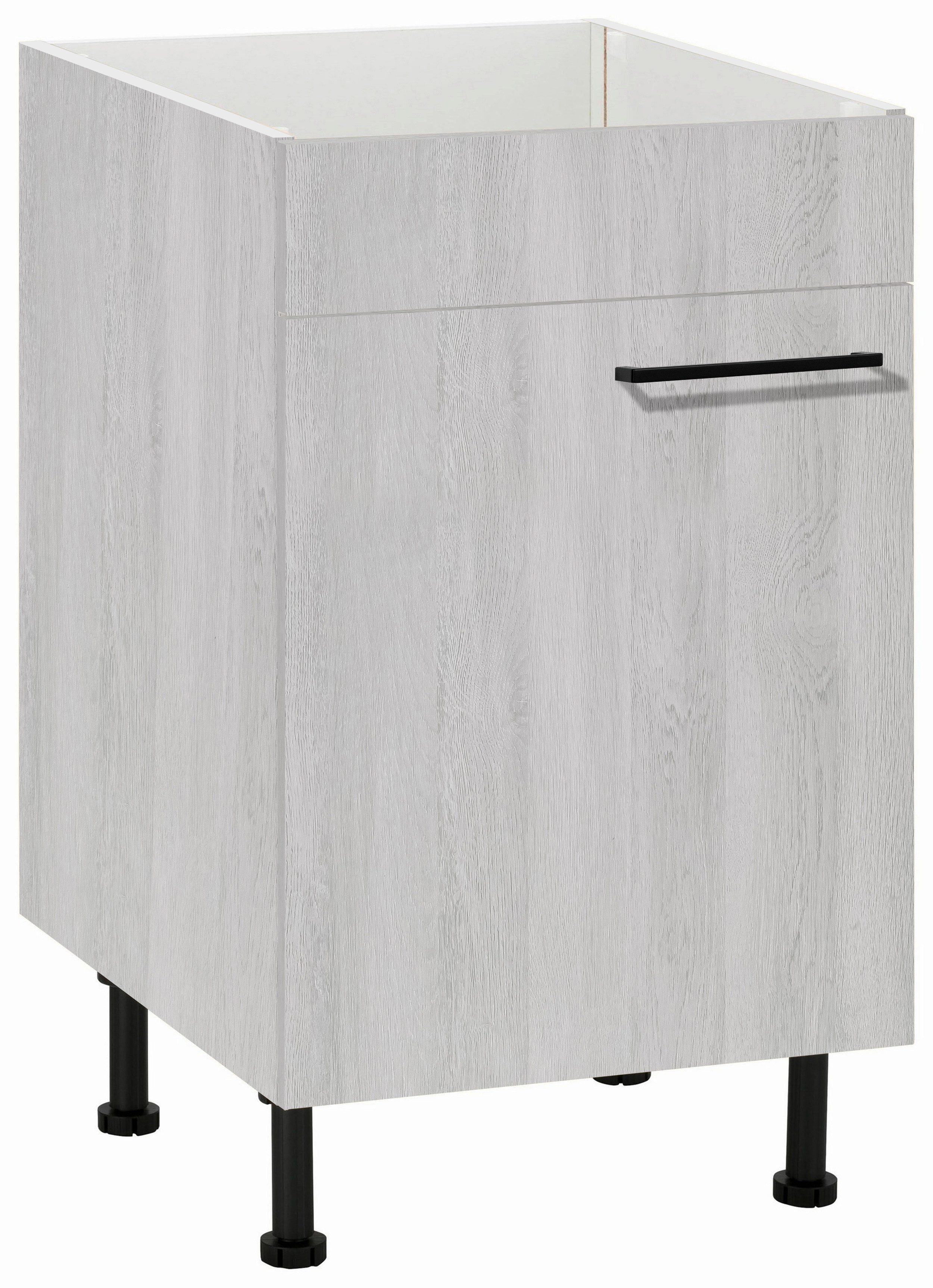 wiho Küchen Gootsteenkast Nisos 50 cm breed, met verstelbare voeten, zonder werkblad gootsteenkasten wit