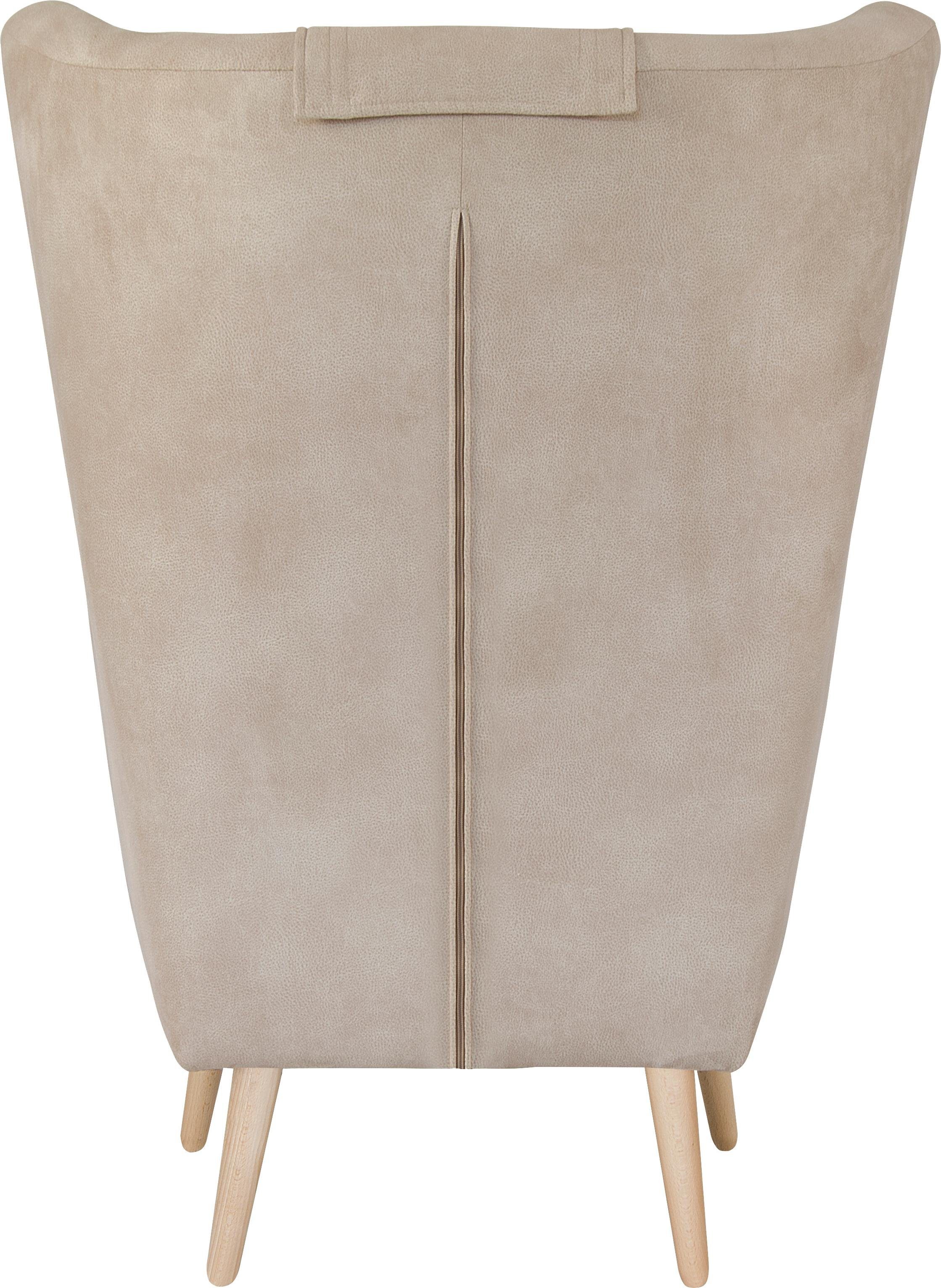 Home affaire Fauteuil Telford ook in faux fur, fauteuil B/D/H: 77/92/106 cm keuze met en zonder poef, in veel bekledingskwaliteiten, ovale stoel