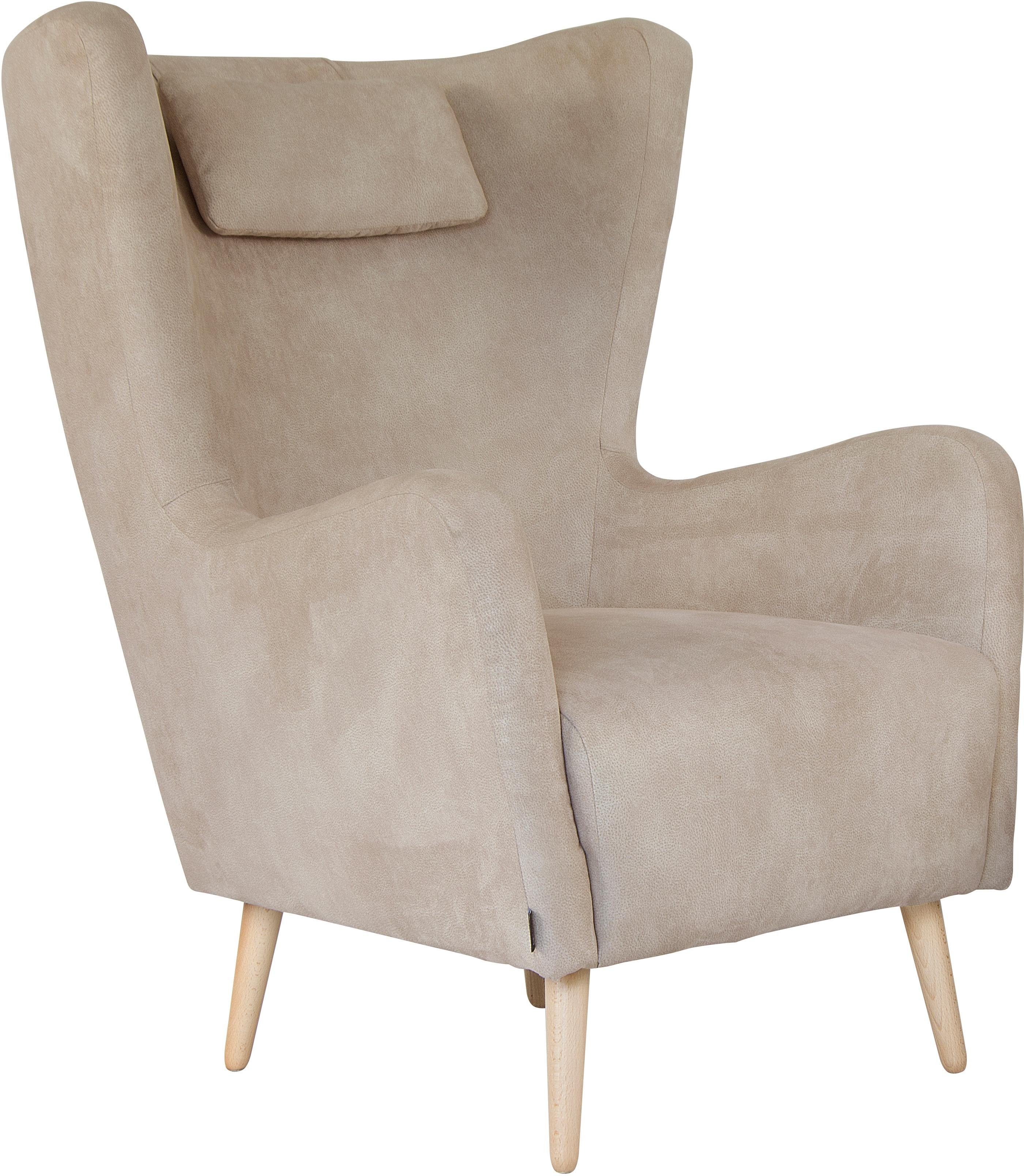 Home affaire Fauteuil Telford ook in faux fur, fauteuil B/D/H: 77/92/106 cm keuze met en zonder poef, in veel bekledingskwaliteiten, ovale stoel