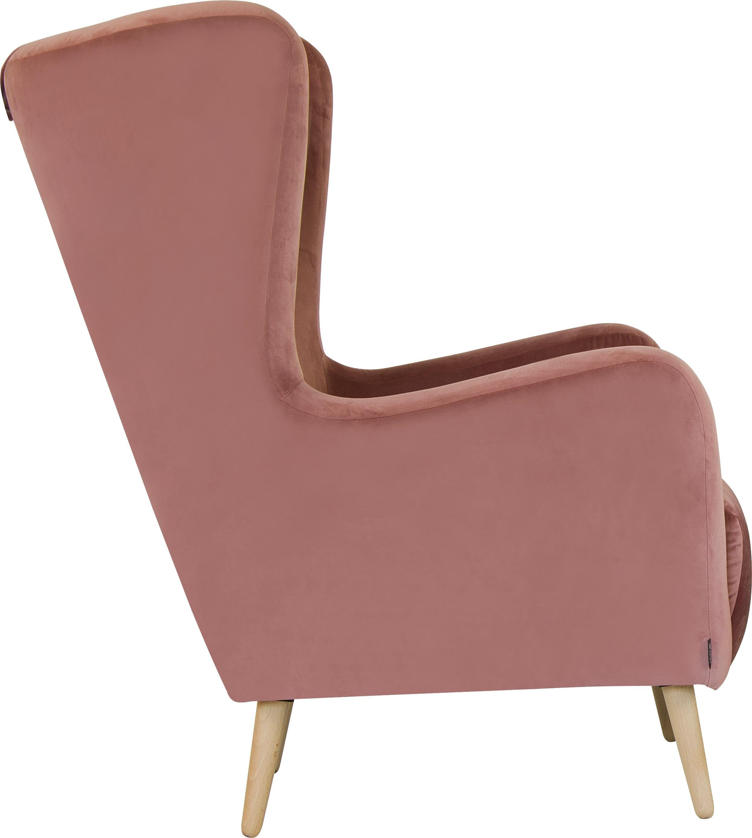 Home affaire Fauteuil Telford ook in faux fur, fauteuil B/D/H: 77/92/106 cm keuze met en zonder poef, in veel bekledingskwaliteiten, ovale stoel
