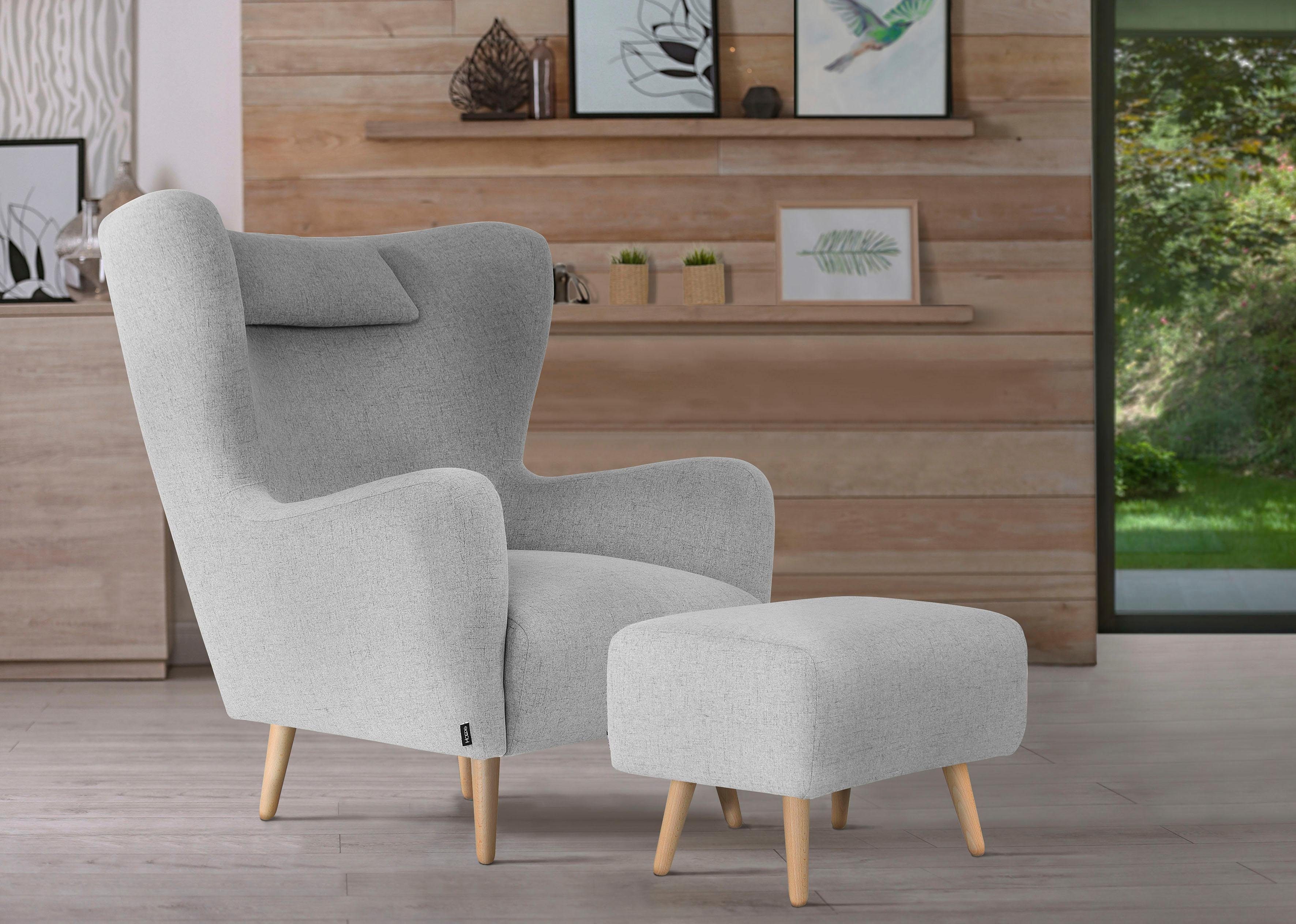 Home affaire Fauteuil Telford ook in faux fur, fauteuil B/D/H: 77/92/106 cm keuze met en zonder poef, in veel bekledingskwaliteiten, ovale stoel