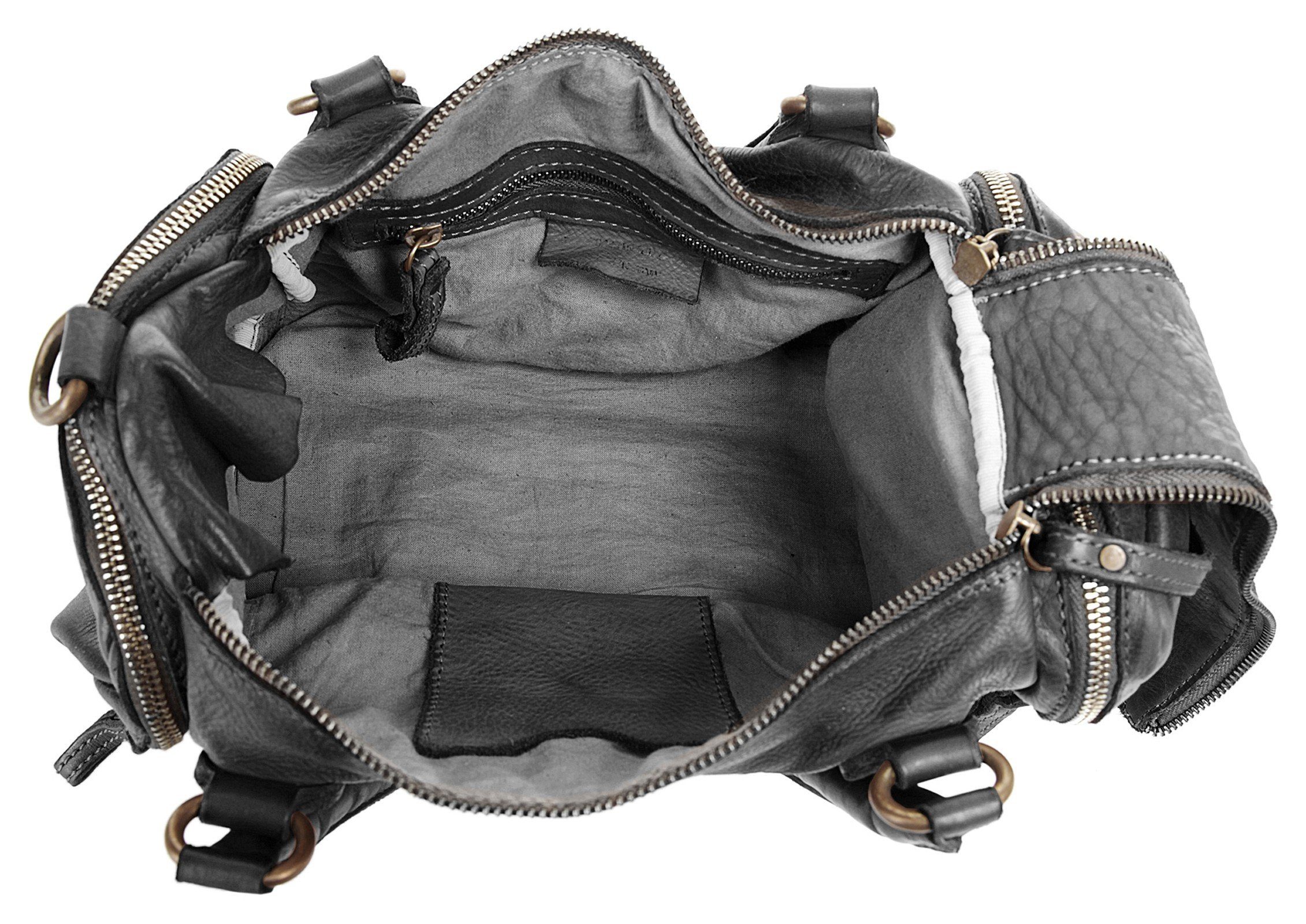 X-Zone Tas echt leer, made in italy